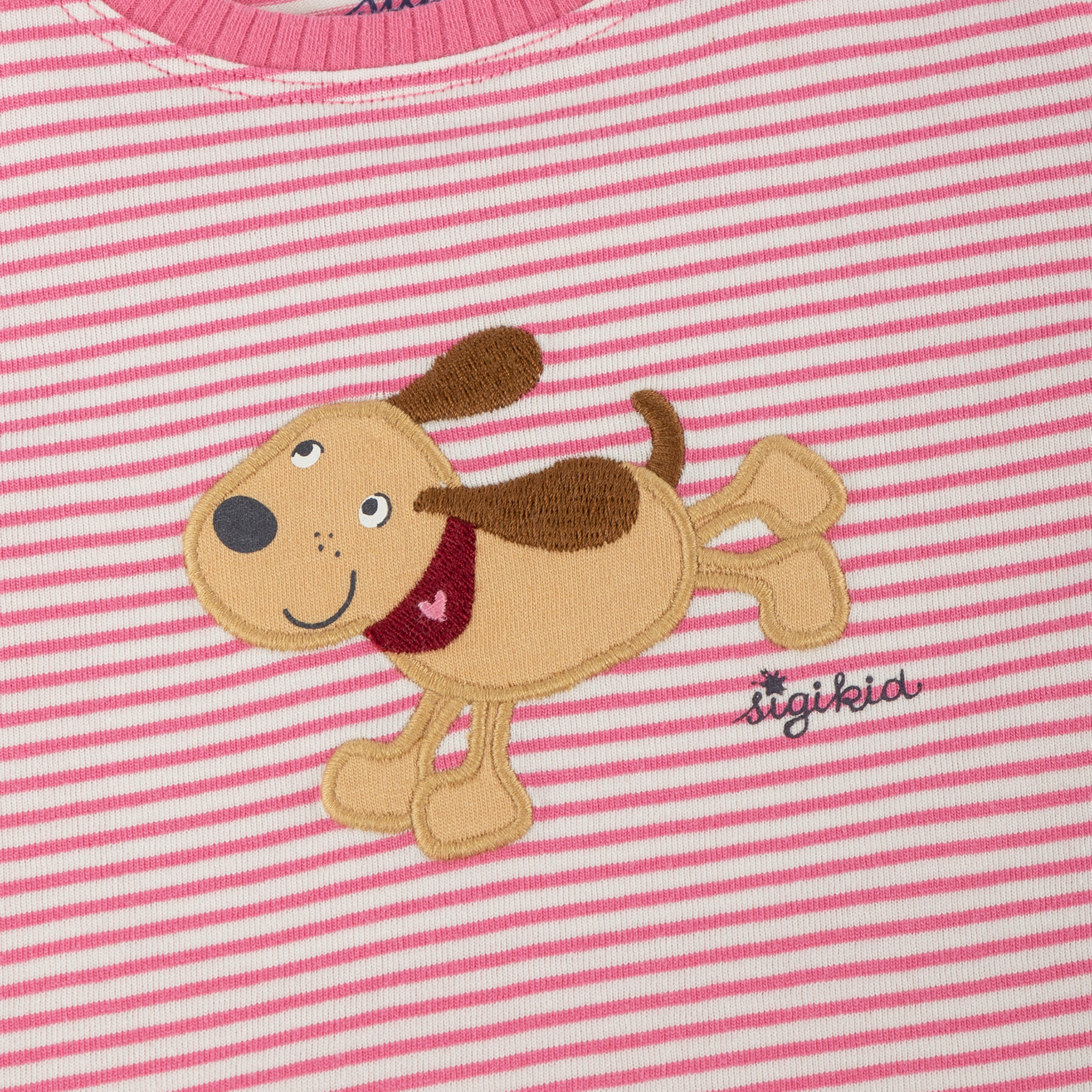 Baby T-Shirt rosa geringelt, Hündchen Funny Dog Baby T-Shirt rosa geringelt, Hündchen Funny Dog