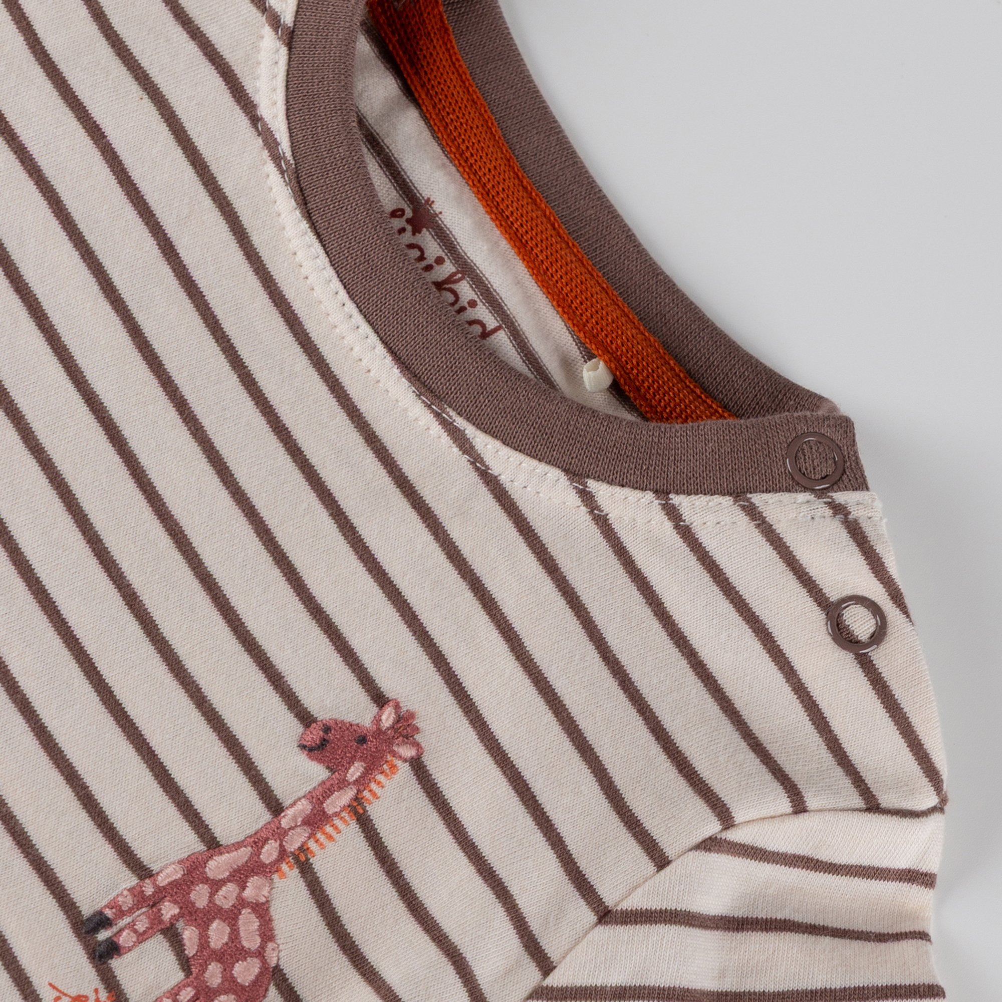 Baby Ringel Langarmshirt Giraffe, braun-weiß