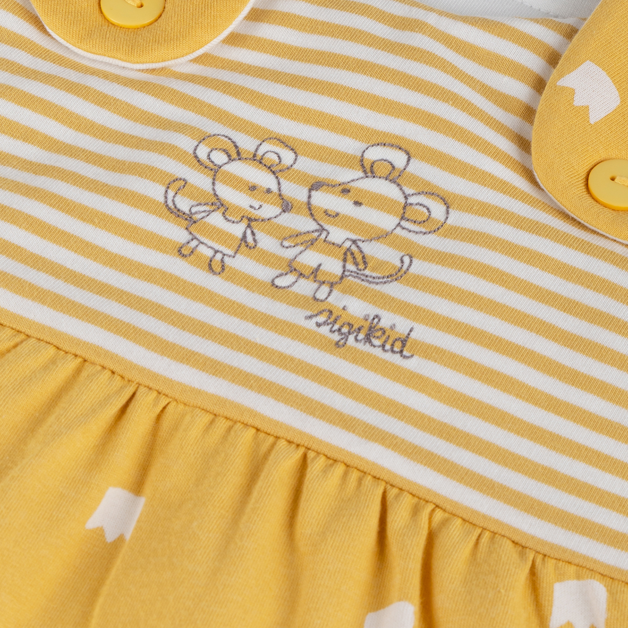 Newborn baby padded sleeping bag mouse, yellow