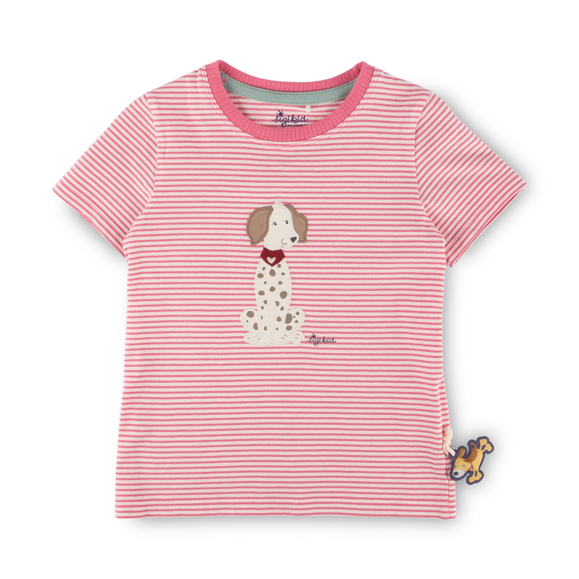 Kinder T-Shirt Hund Funny Dog, rosa geringelt Kinder T-Shirt Hund Funny Dog, rosa geringelt