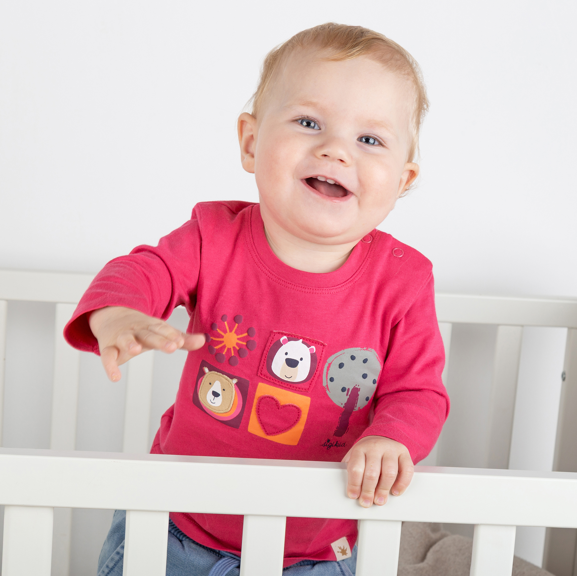 Baby Langarmshirt Bärchen Fancy Forest, pink