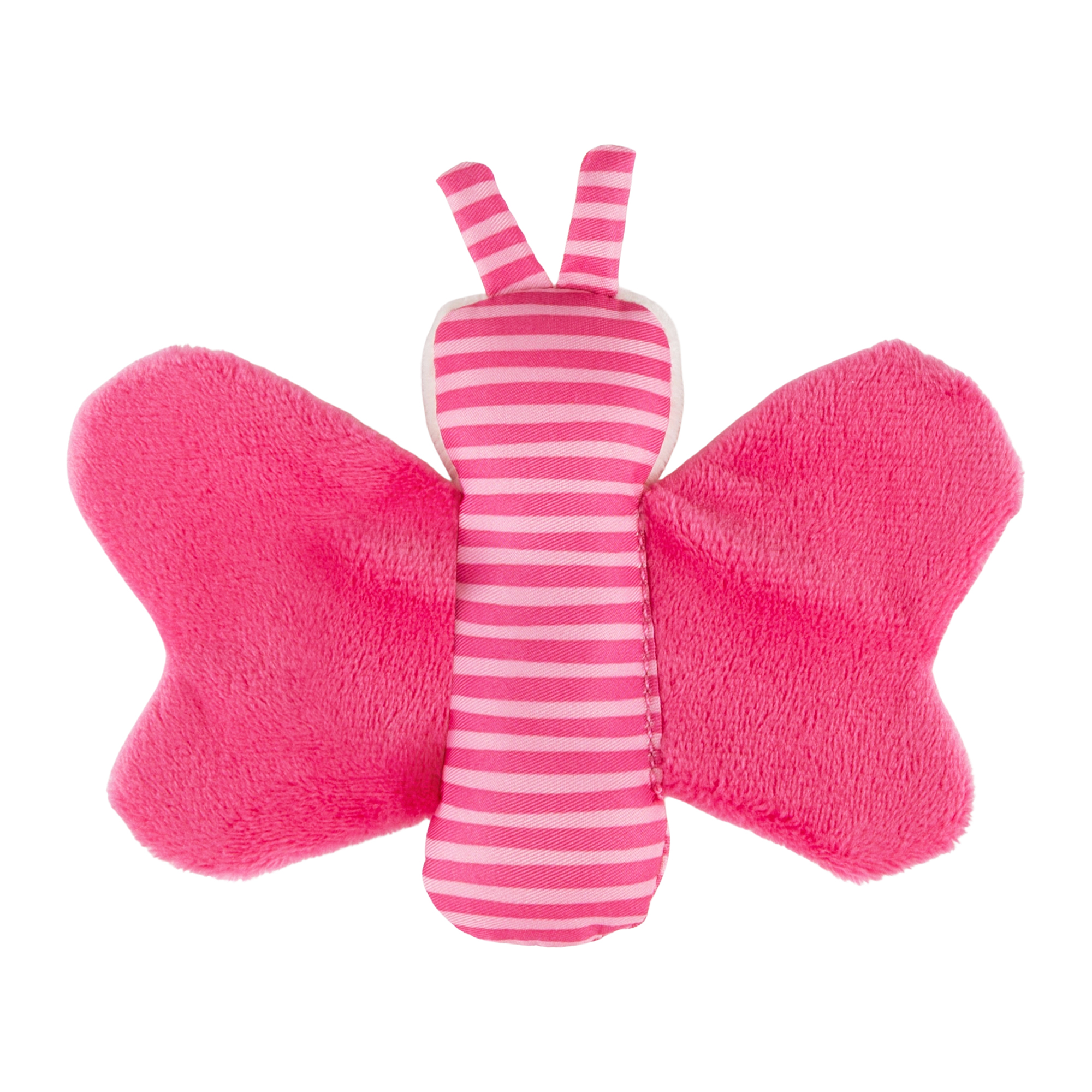 Butterfly baby soft toy rattle, pink