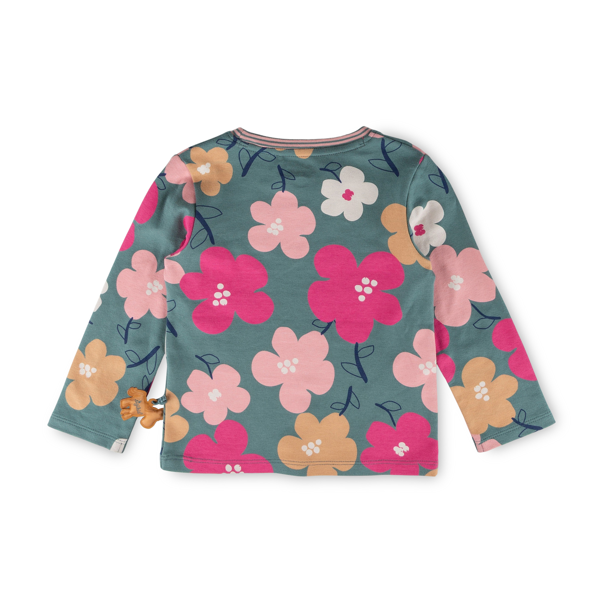 Kinder Langarmshirt Pony Love, grün mit Blumenprint