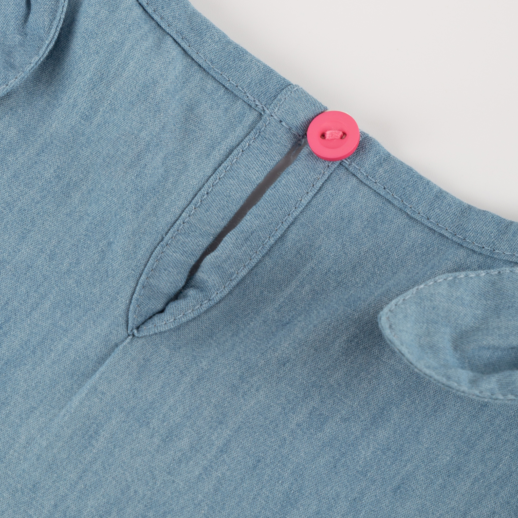Kinder Chambray-Kleid Hund Funny Dog, hellblau,