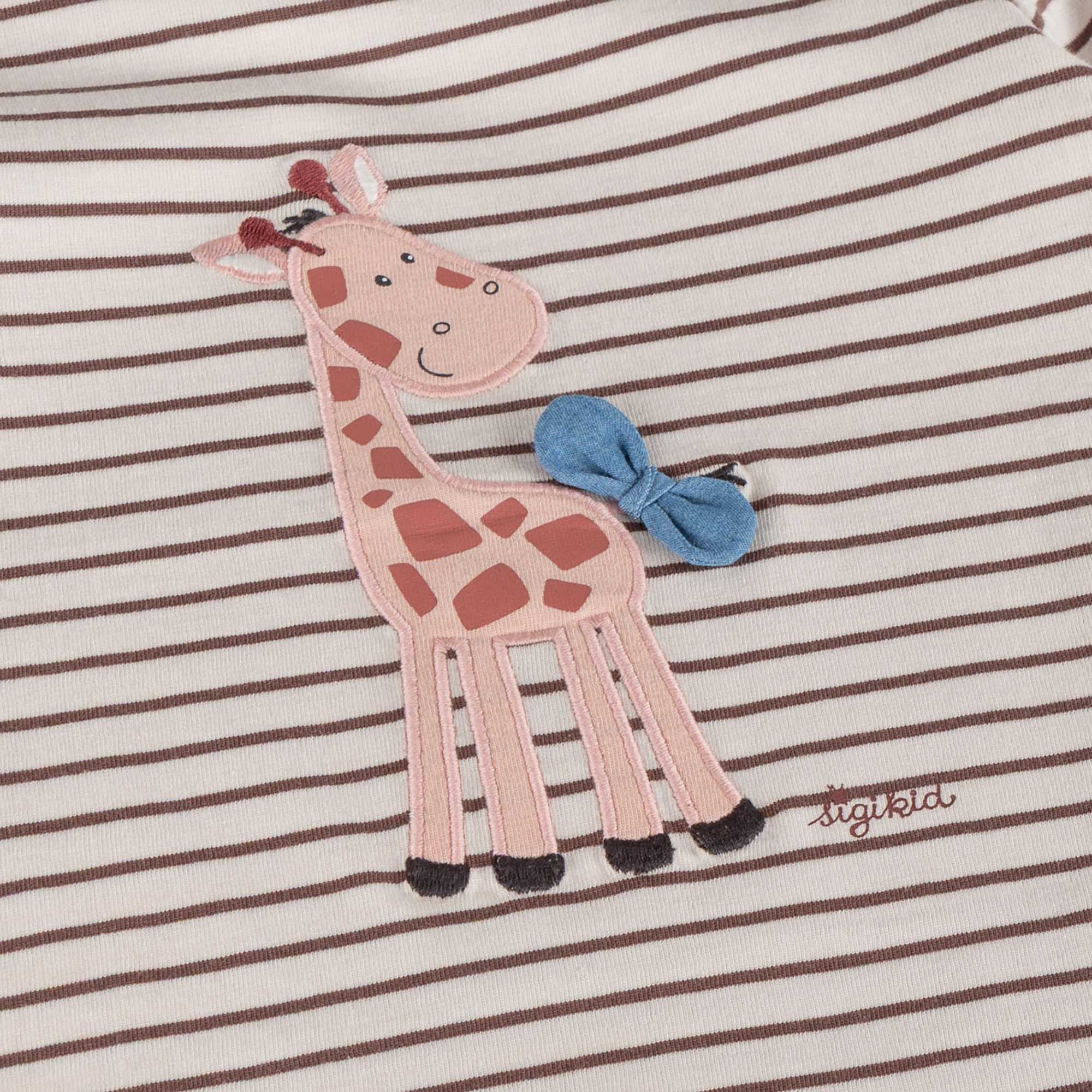 Kinder Ringel Langarmshirt Giraffe, braun/weiß