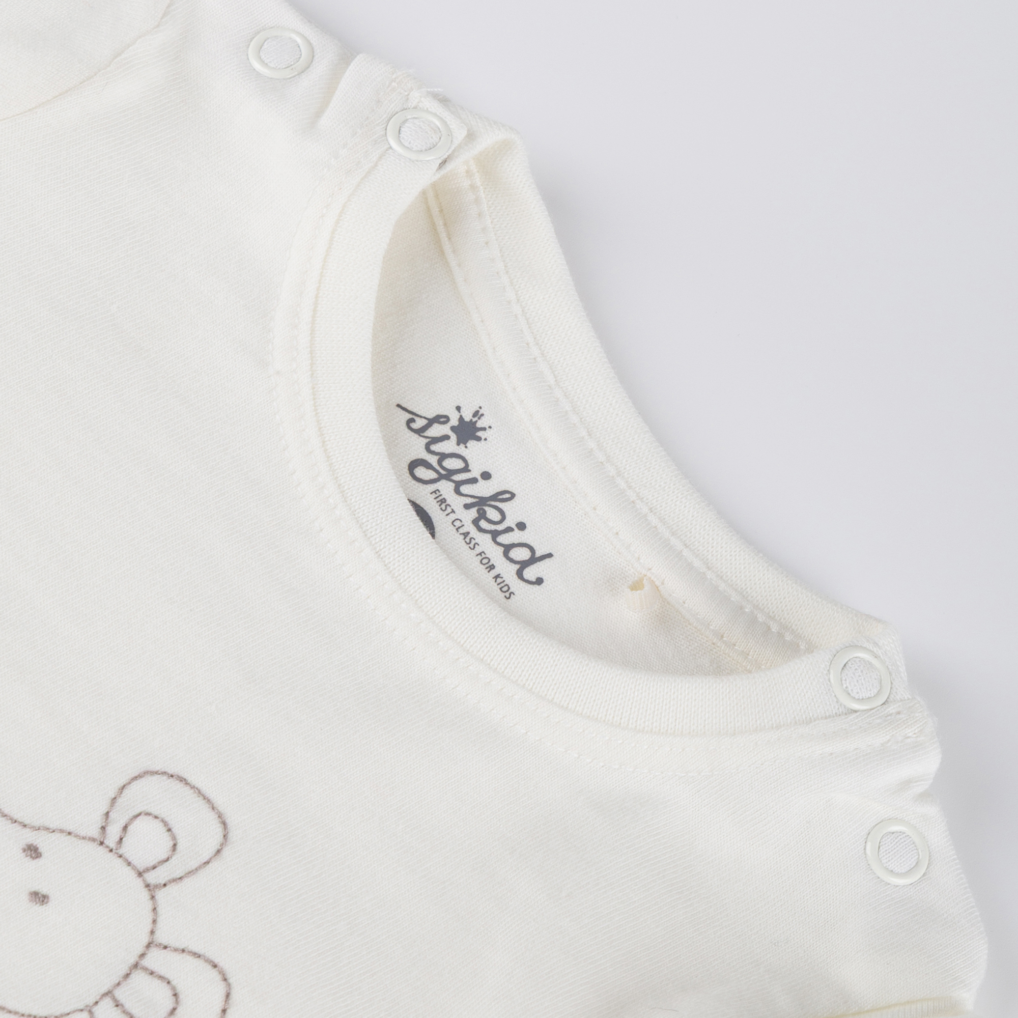 Newborn baby long sleeve Tee mouse, cream white