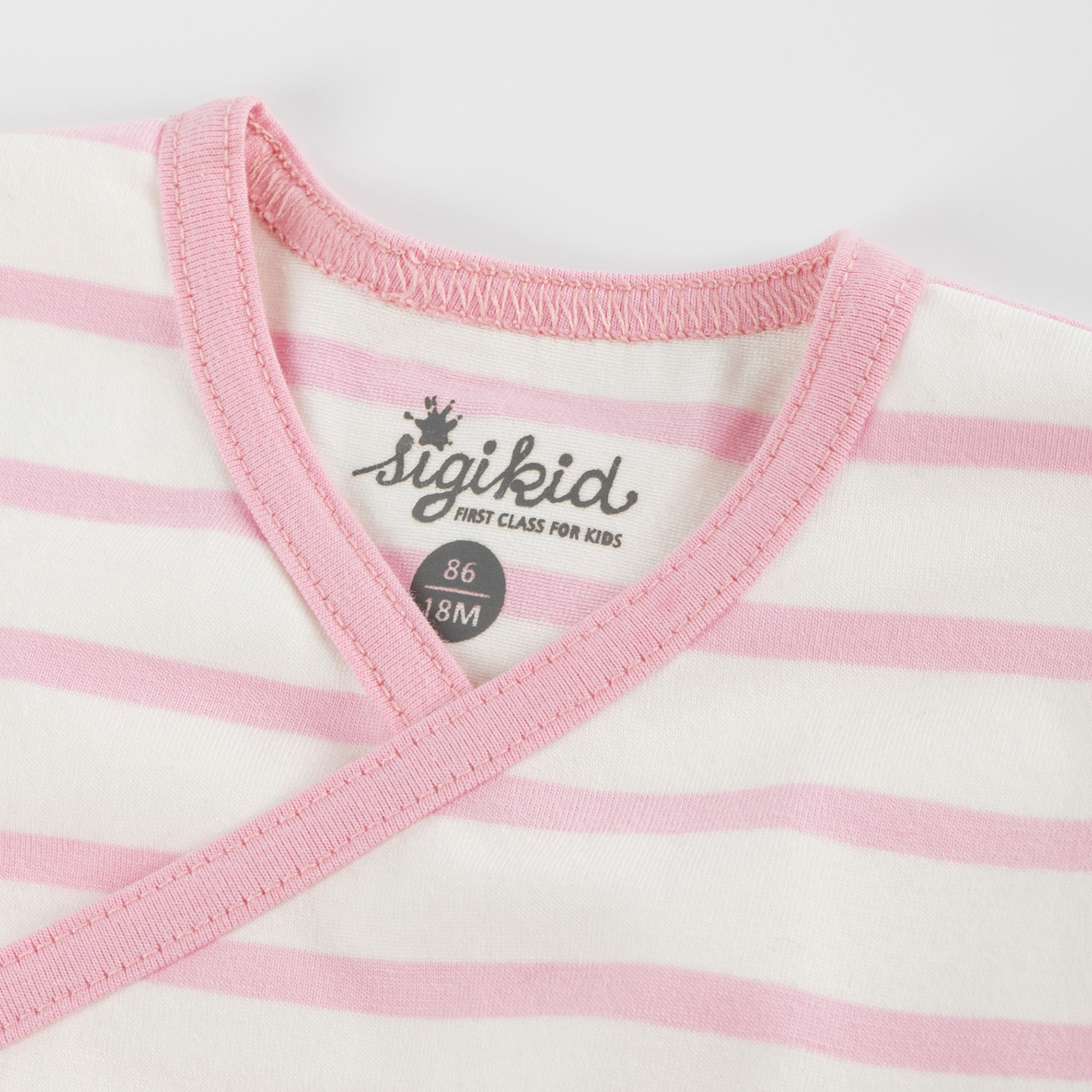 Kurzarm Baby Body Hund und Eichhörnchen, rosa geringelt Kurzarm Baby Body Hund und Eichhörnchen, rosa geringelt