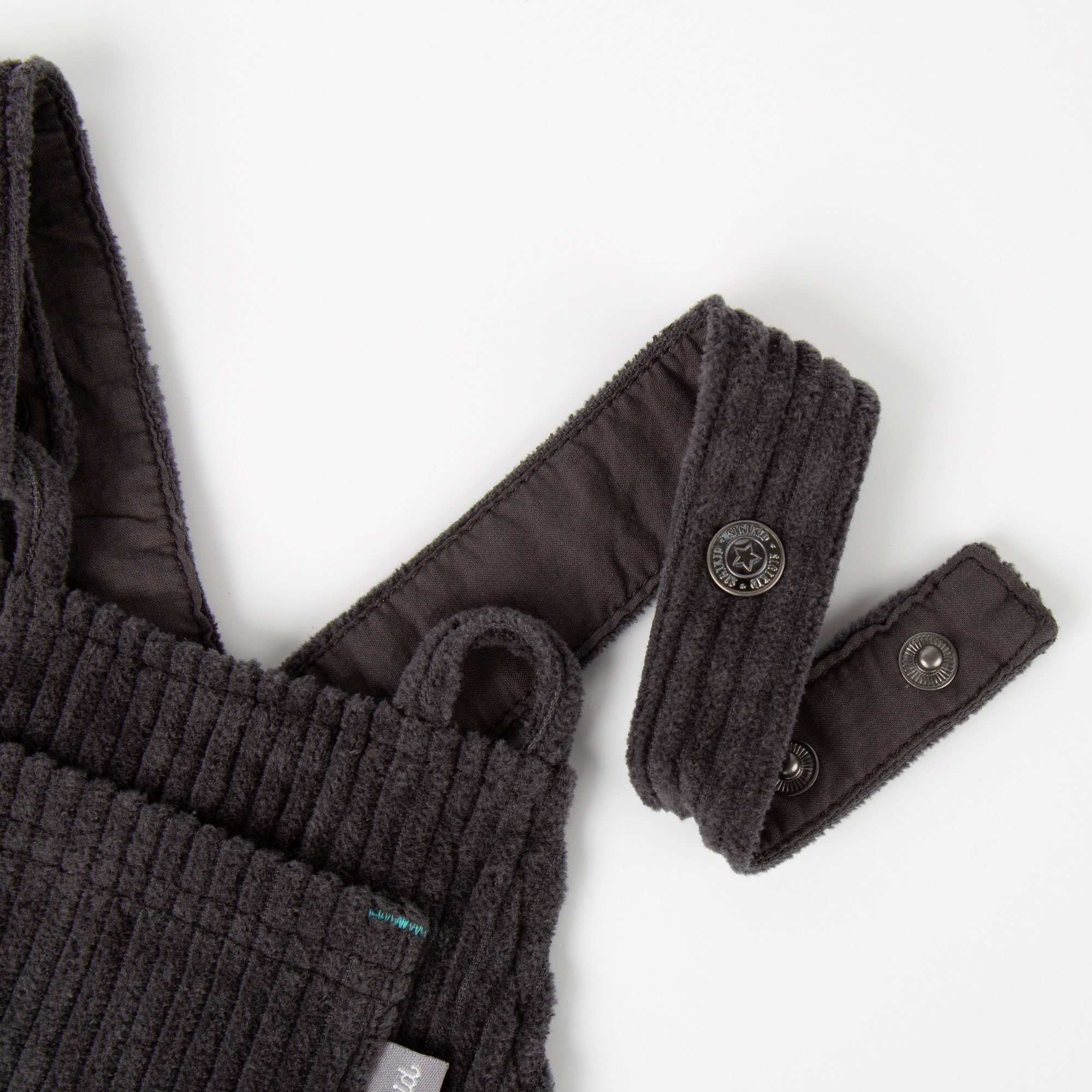 Dunkelgraue Baby Cord Latzhose