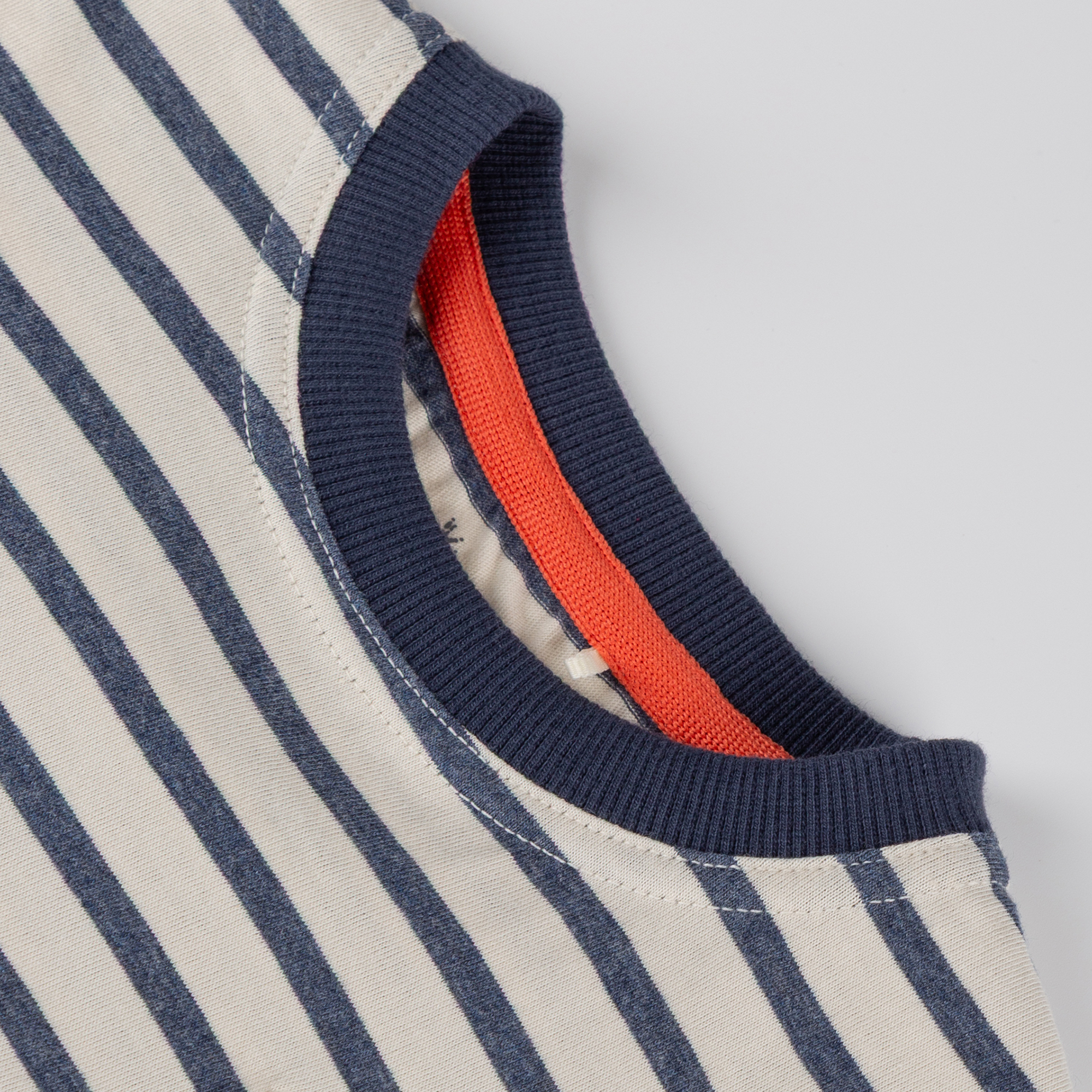 Kinder Ringel T-Shirt mit Kompass Patch, blau-weiß