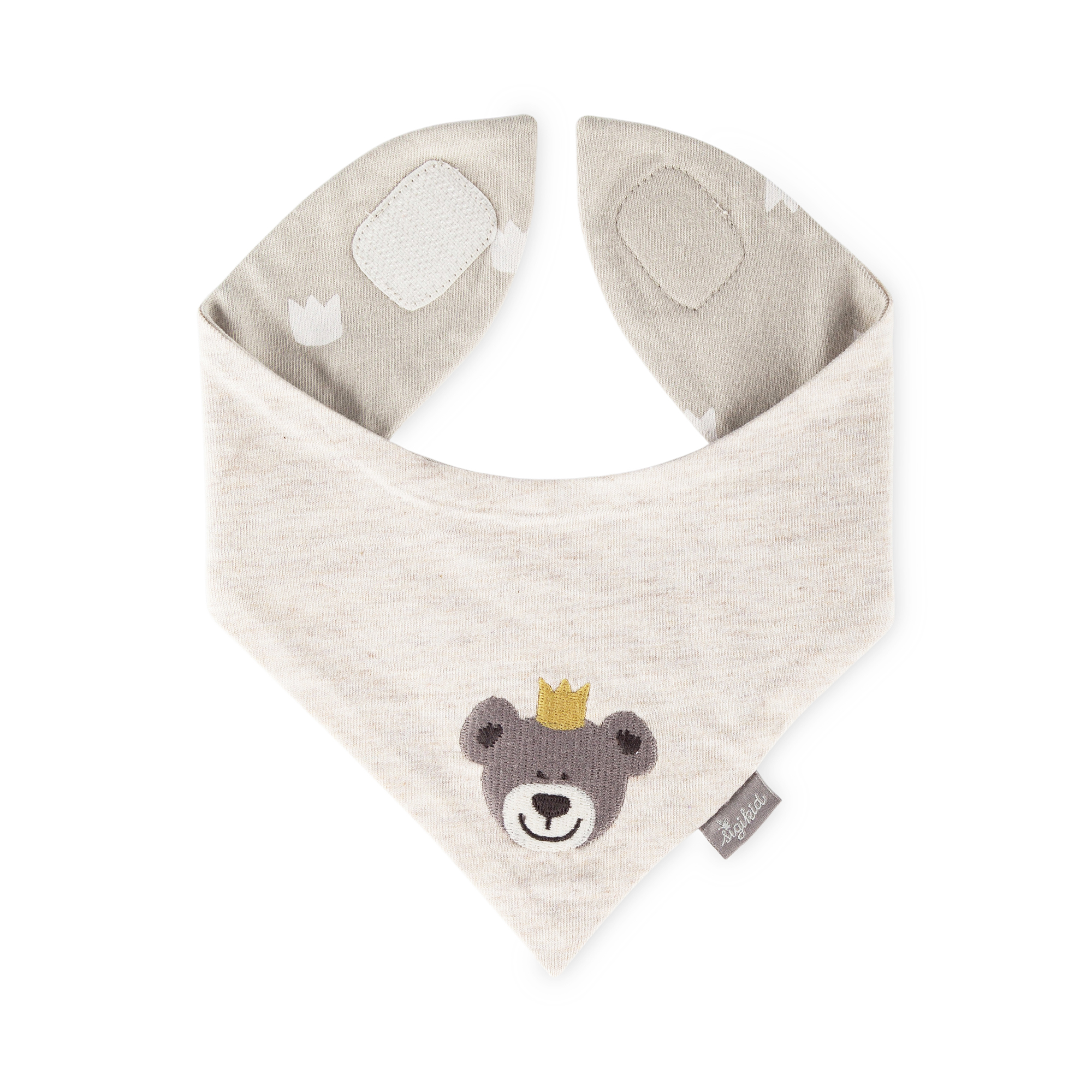 Baby Wende Halstuch Krönchen Bär, naturweiß Baby Wende Halstuch Krönchen Bär, naturweiß
