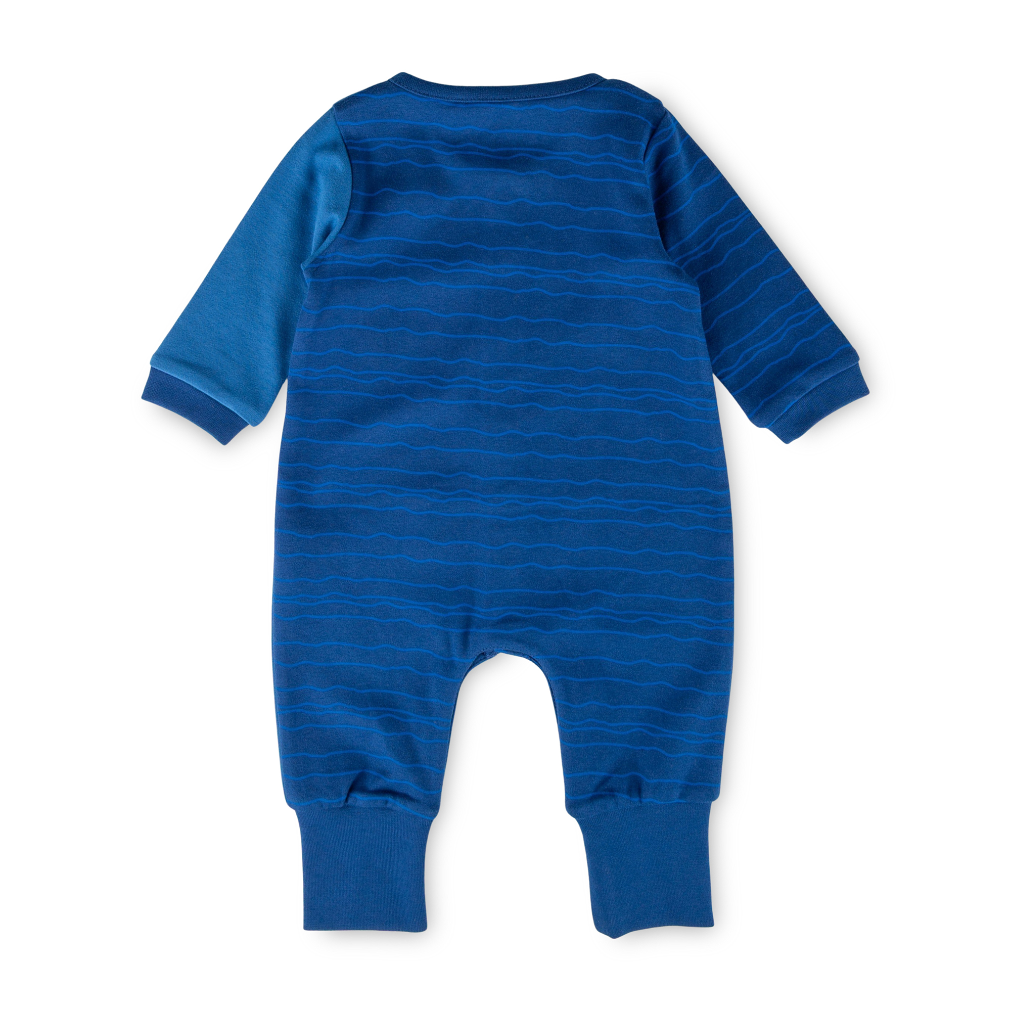 Baby Schlaf Overall Faultier, blau bedruckt