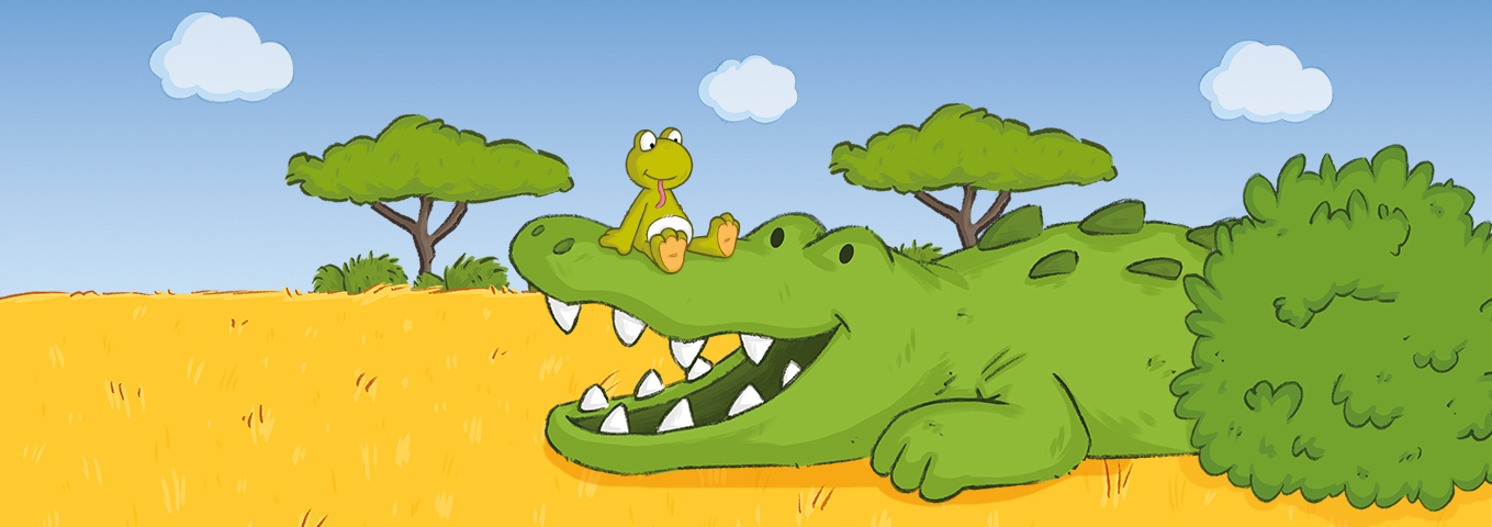 Das Krokodil und der kleine Frosch