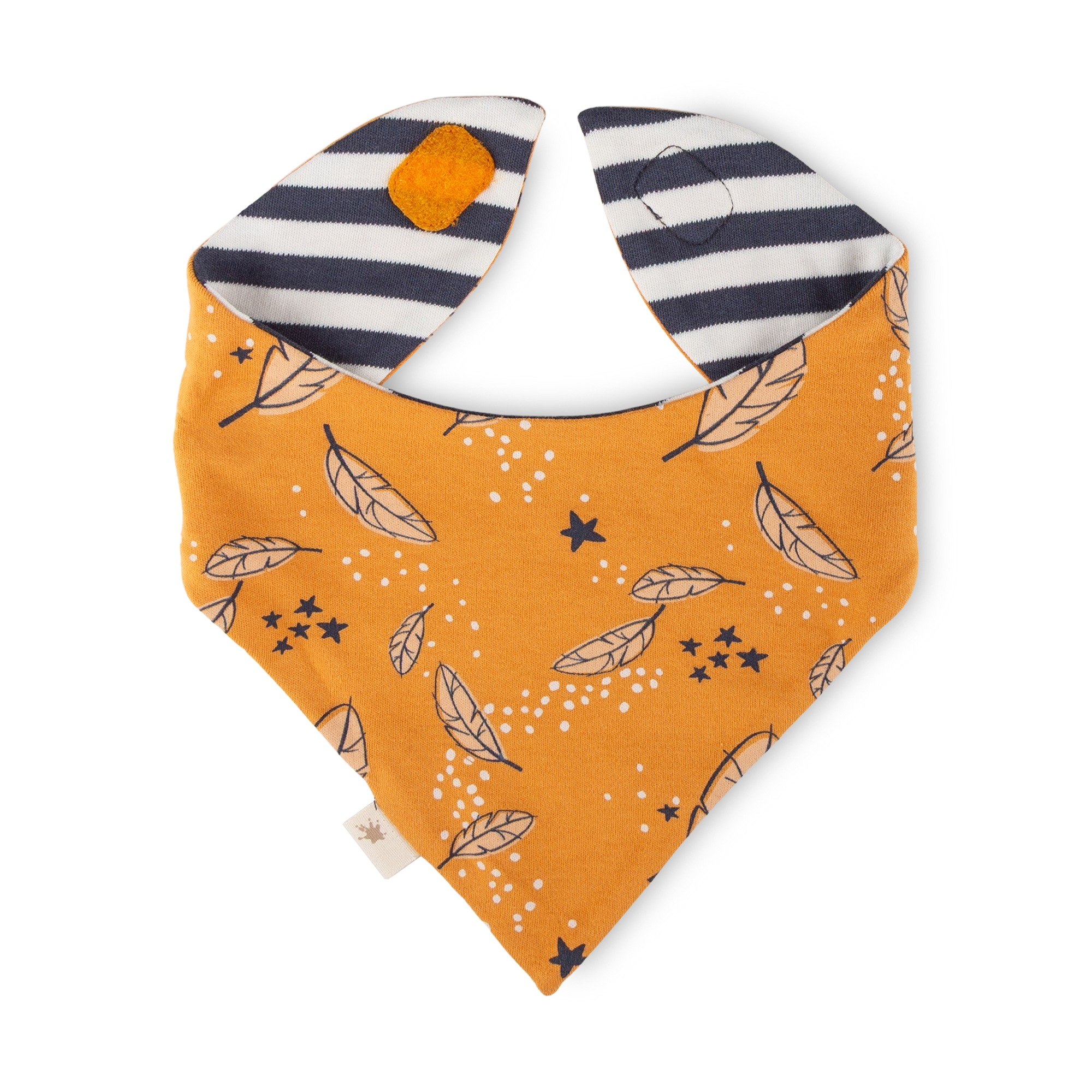 Reversible baby bandana bib Curious Owl