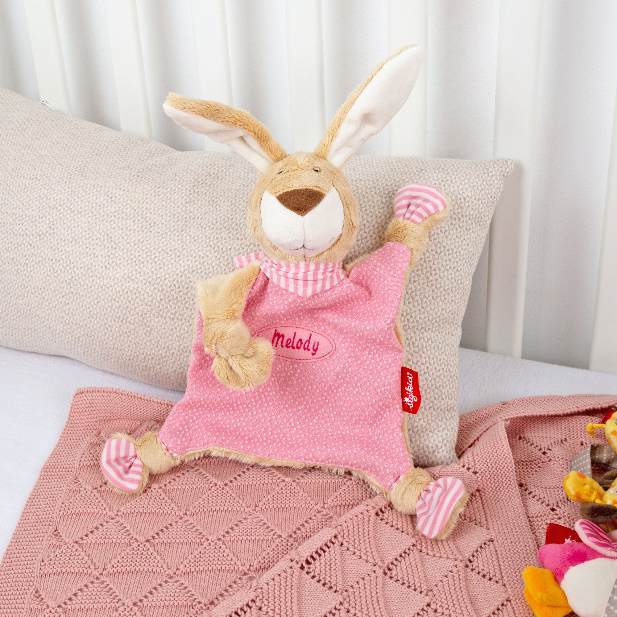 Namensschnuffeltuch Hase rosa Namensschnuffeltuch Hase rosa