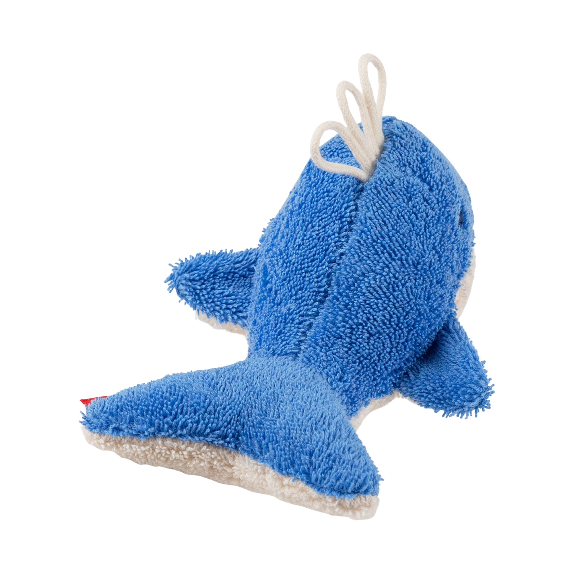 Baby squeaker soft toy whale, terry cotton