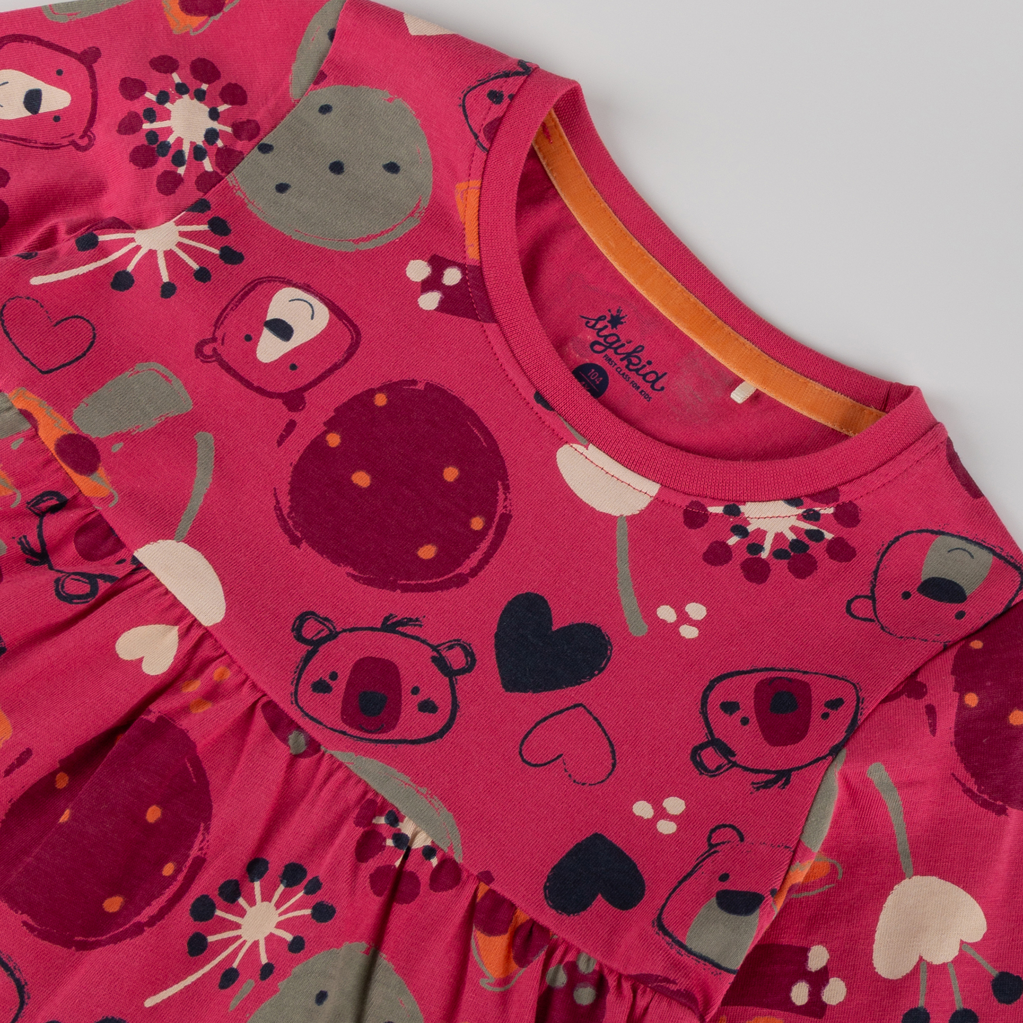 Kinder Kleid Bär Fancy Forest Print, pink Kinder Kleid Bär Fancy Forest Print, pink