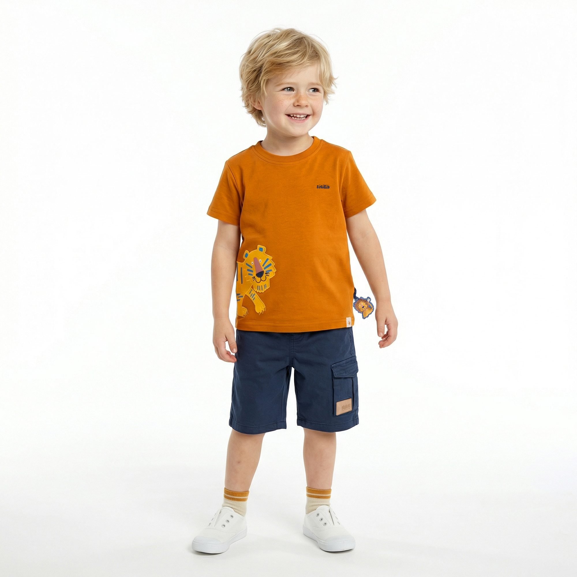 Kinder T-Shirt Tiger & Löwe, braun
