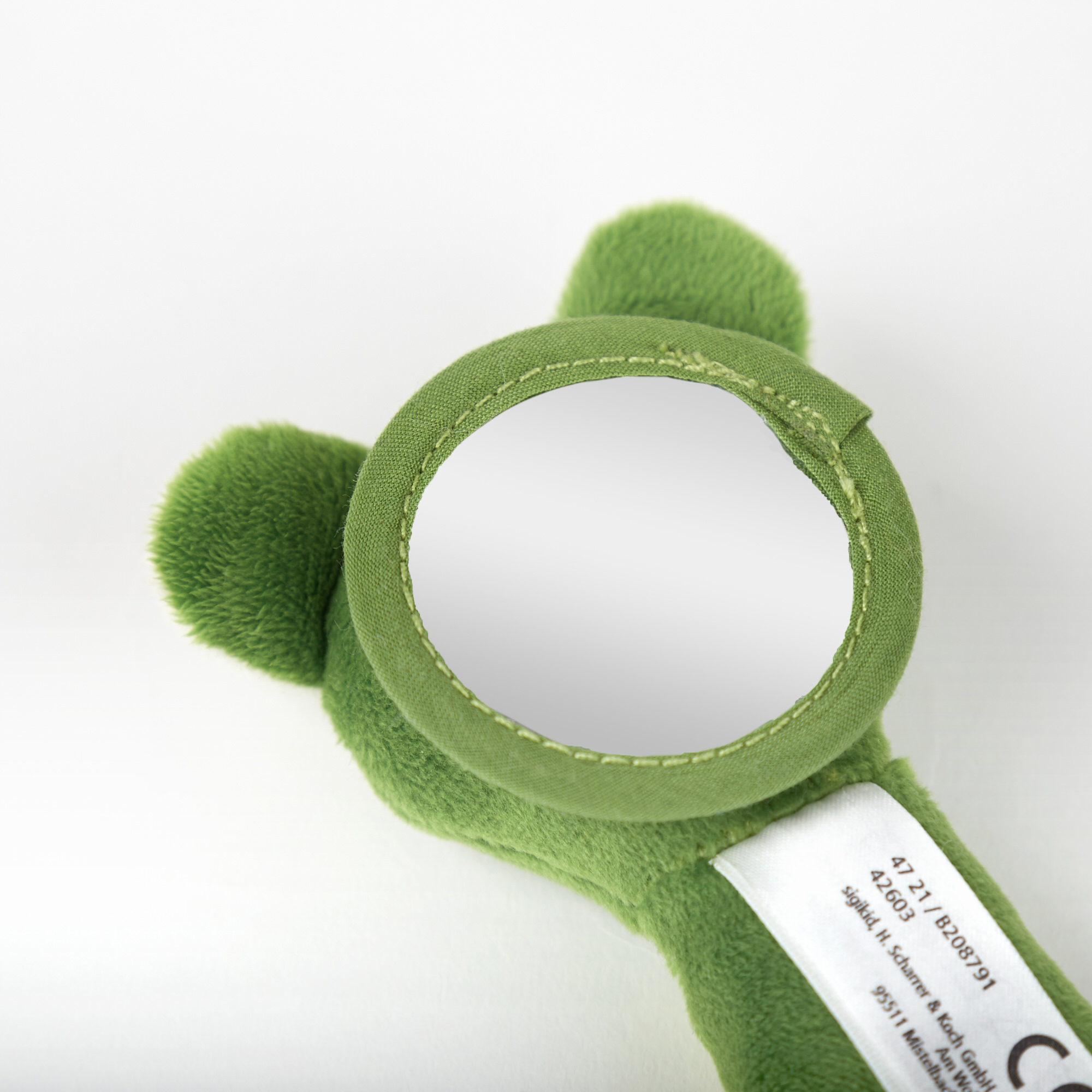 Rattle grasp toy frog with mirror