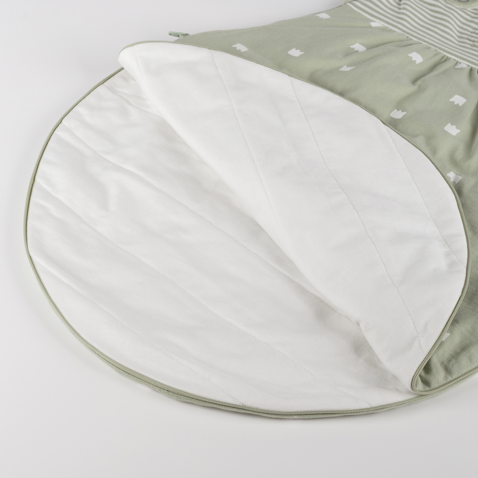 Newborn baby padded sleeping bag mouse, green