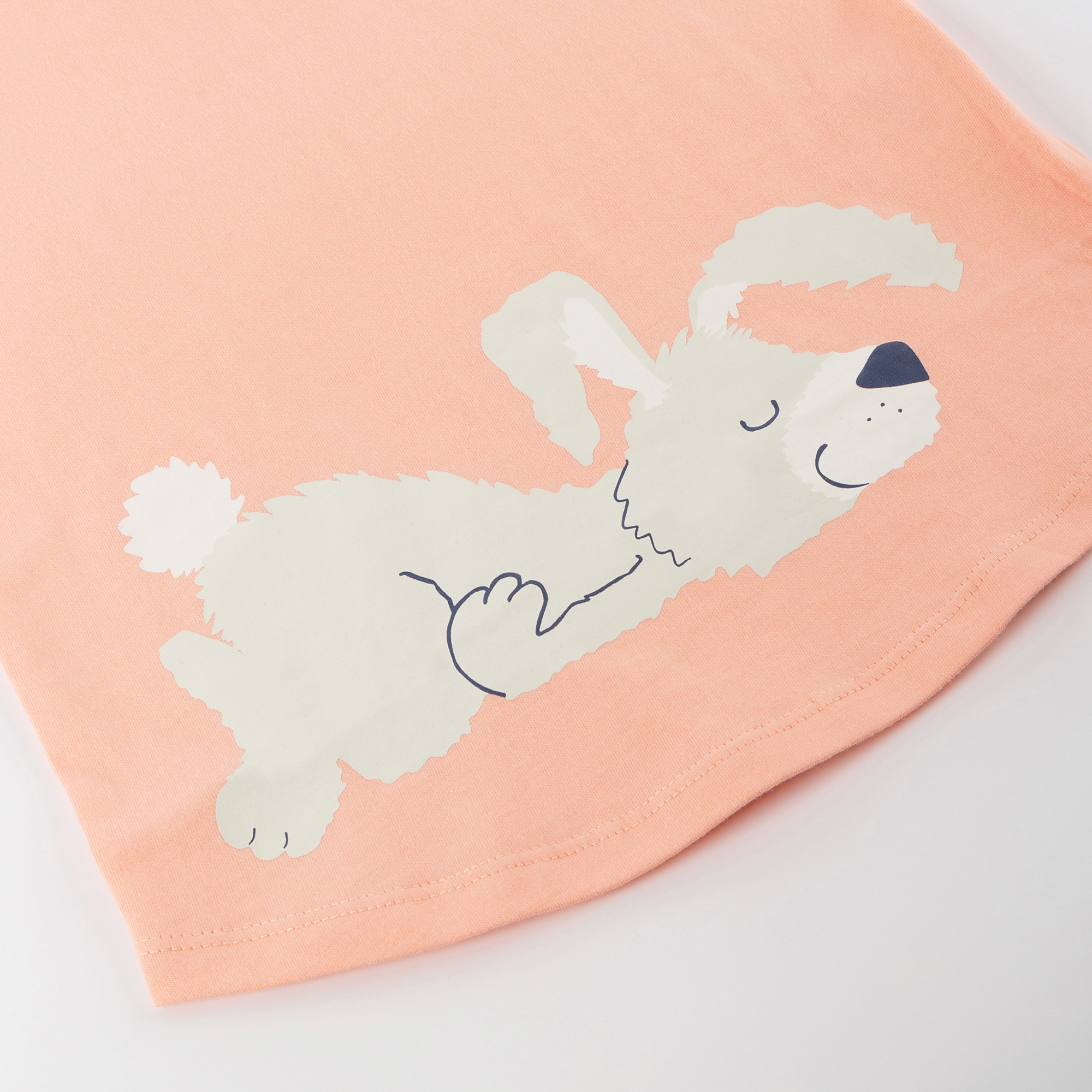 Children's short sleeve pajamas bunny, apricot/red Children's short sleeve pajamas bunny, apricot/red
