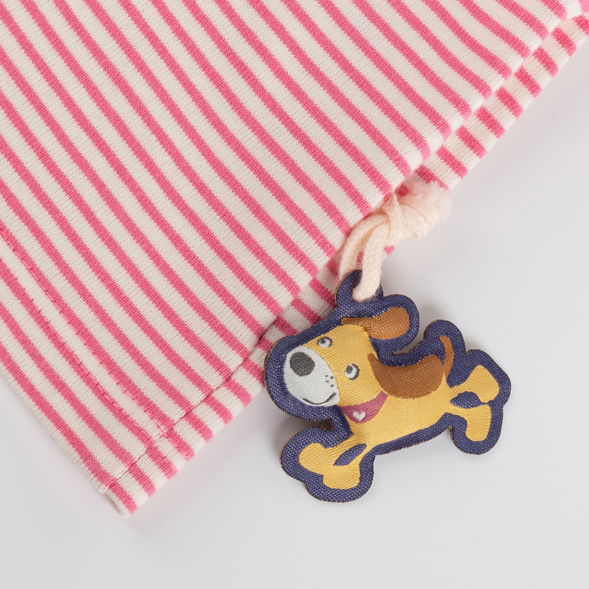 Kinder T-Shirt Hund Funny Dog, rosa geringelt Kinder T-Shirt Hund Funny Dog, rosa geringelt