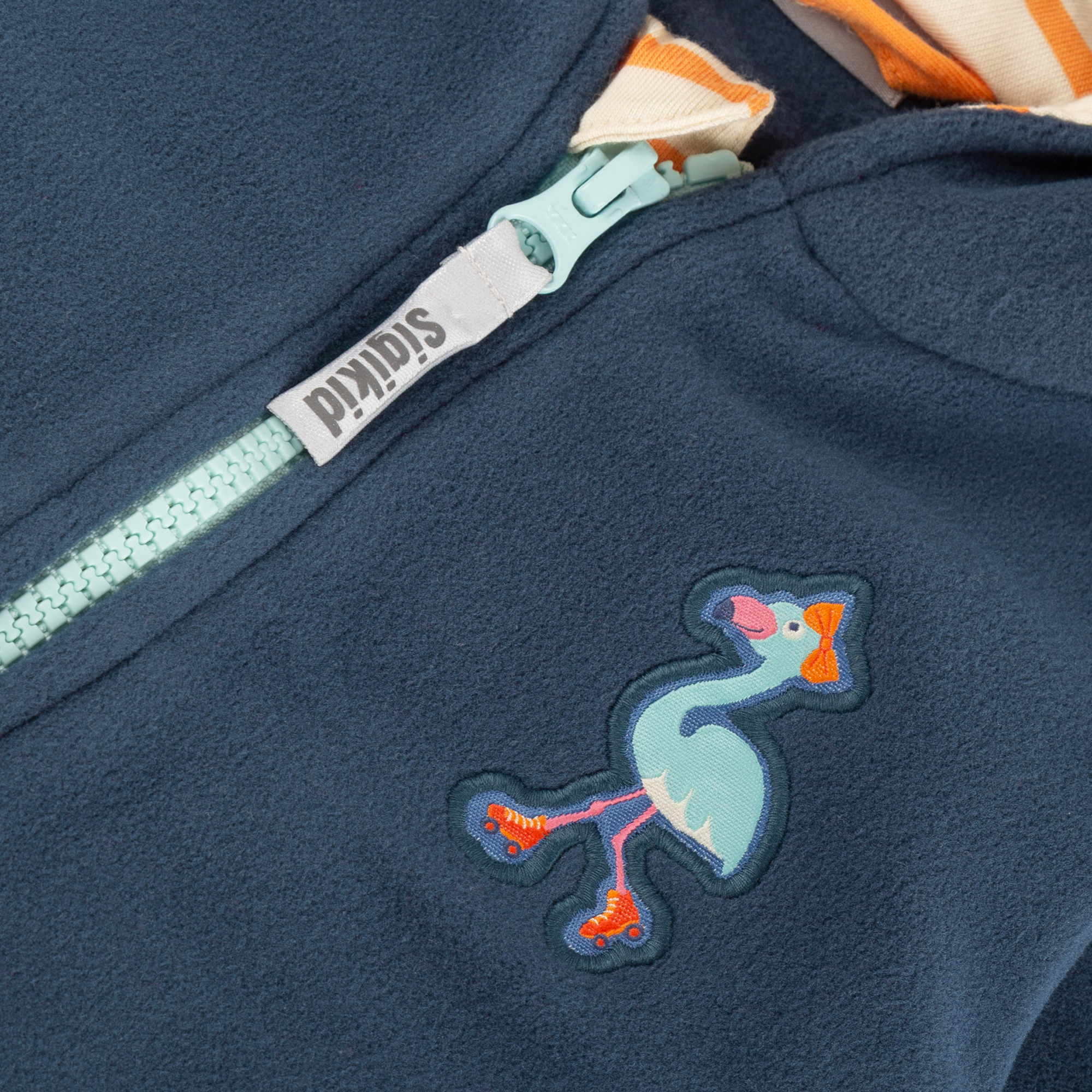 Dunkelblaue Baby Fleecejacke Wild Flamingo