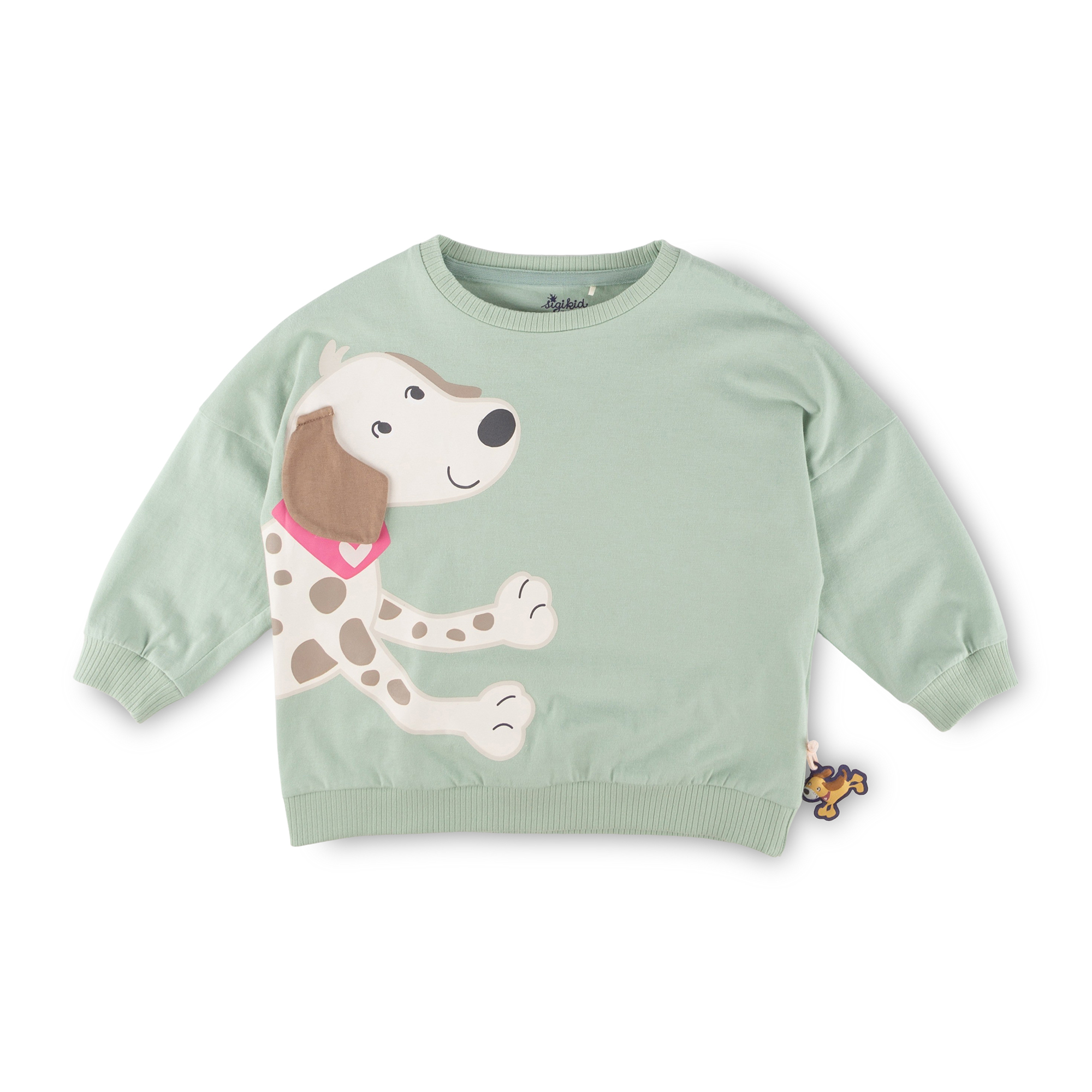 Kinder Oversize Langarmshirt Hund Funny Dog, grün Kinder Oversize Langarmshirt Hund Funny Dog, grün