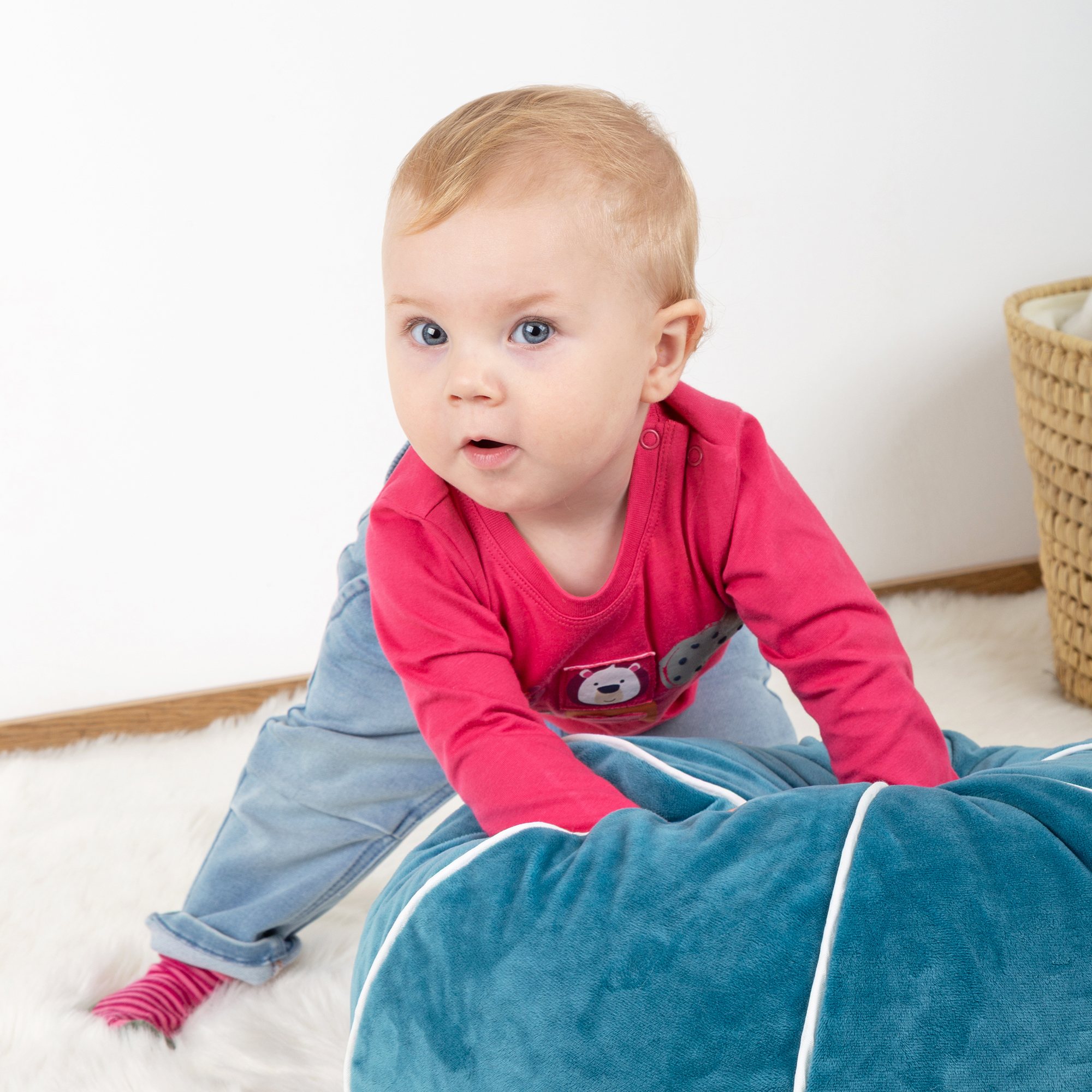 Baby Langarmshirt Bärchen Fancy Forest, pink