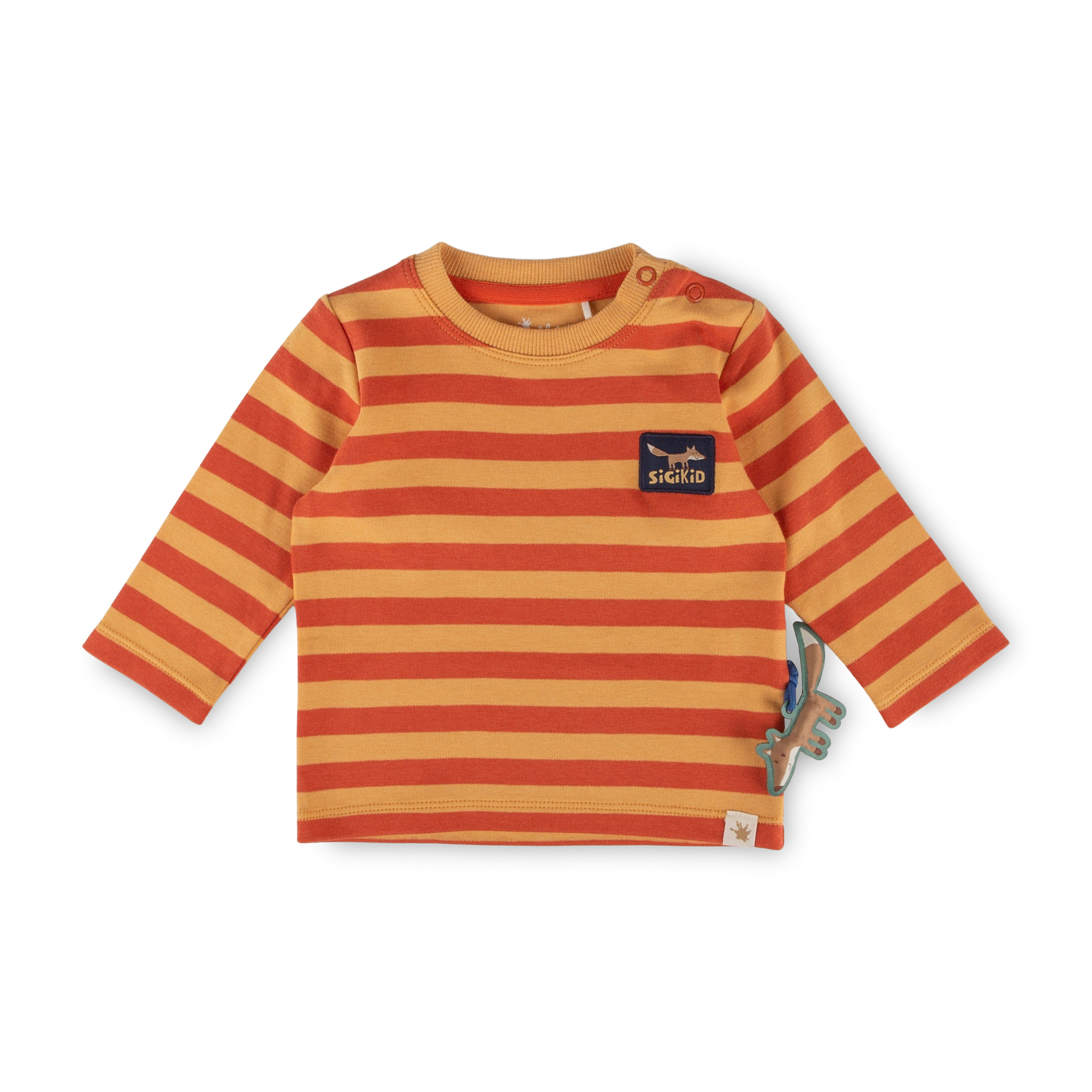 Baby Langarmshirt Fuchs Wild Fox, orange-braun gestreift