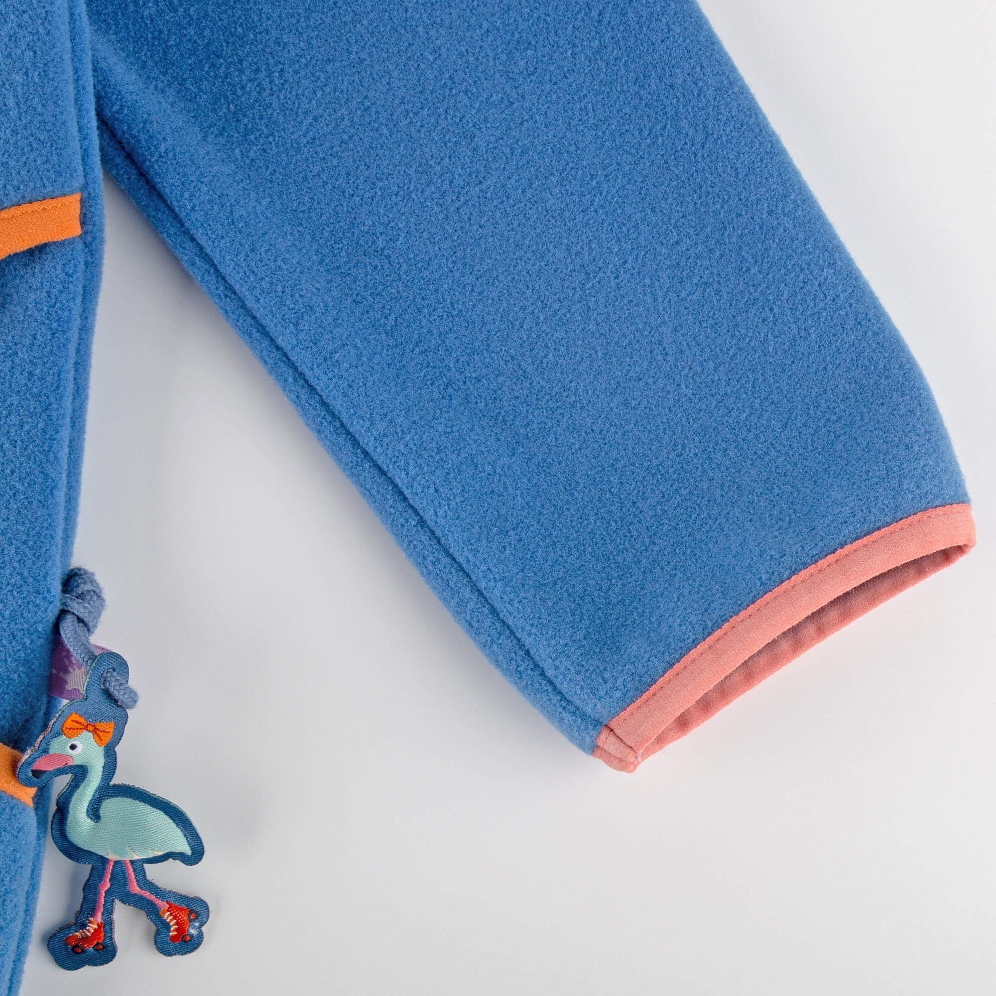 Blaue Kinder Fleecejacke Wild Flamingo Blaue Kinder Fleecejacke Wild Flamingo