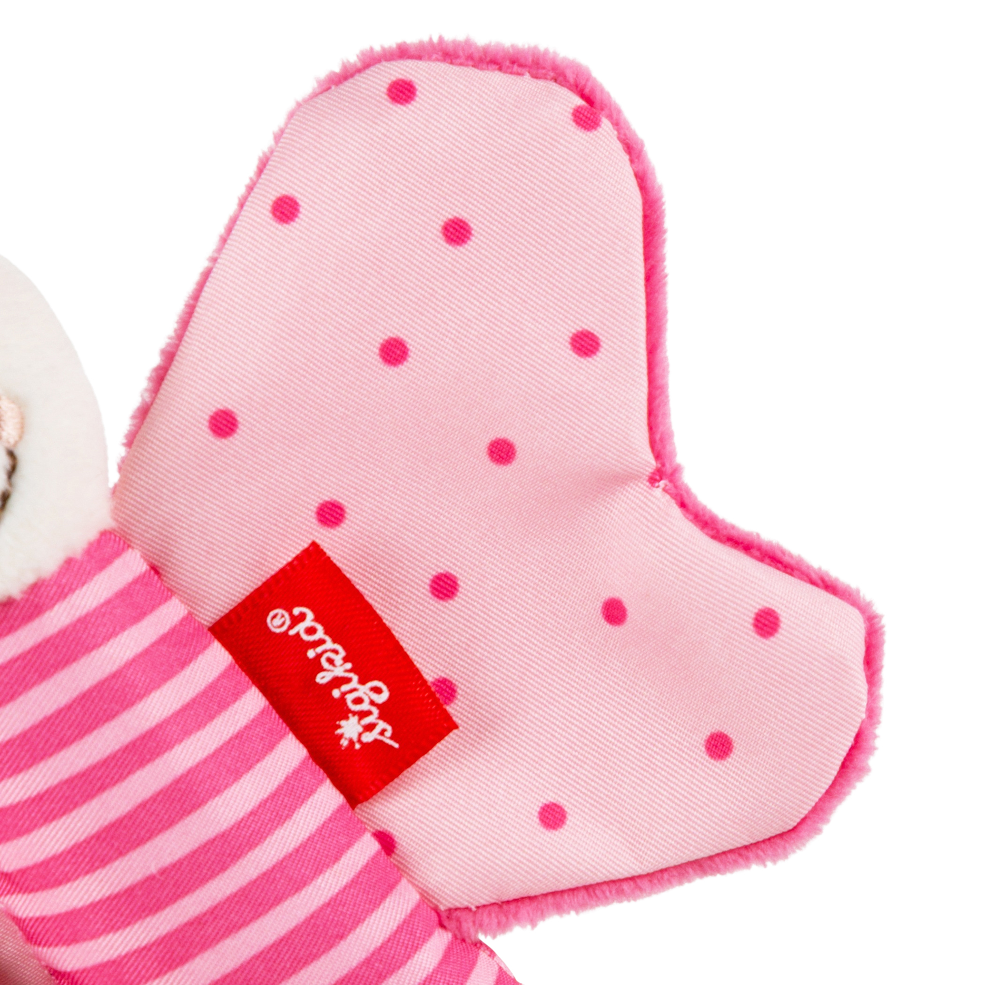 Butterfly baby soft toy rattle, pink