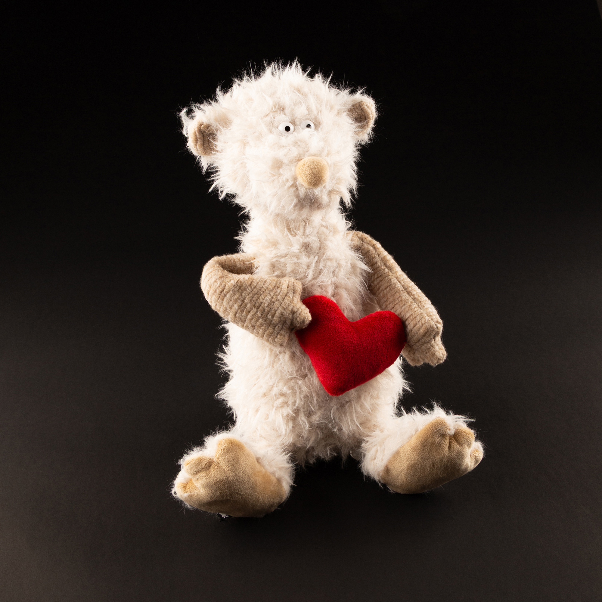 Kuscheltier Bär Zottel Ach Good mit Herz, écru