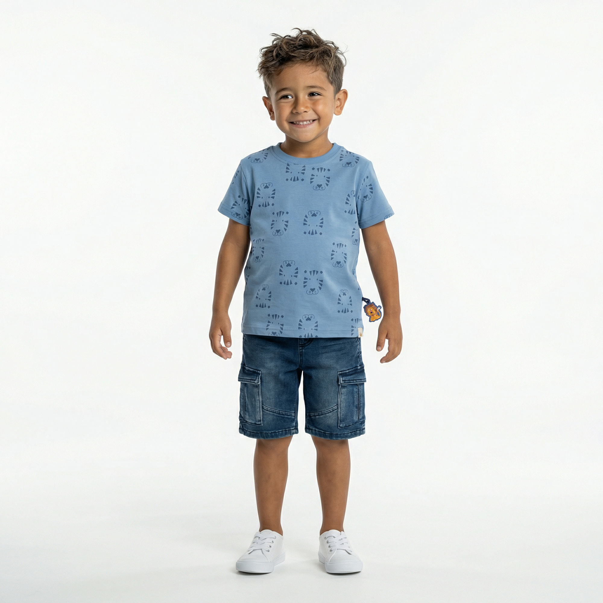 Stretchy jeans bermuda shorts for boys
