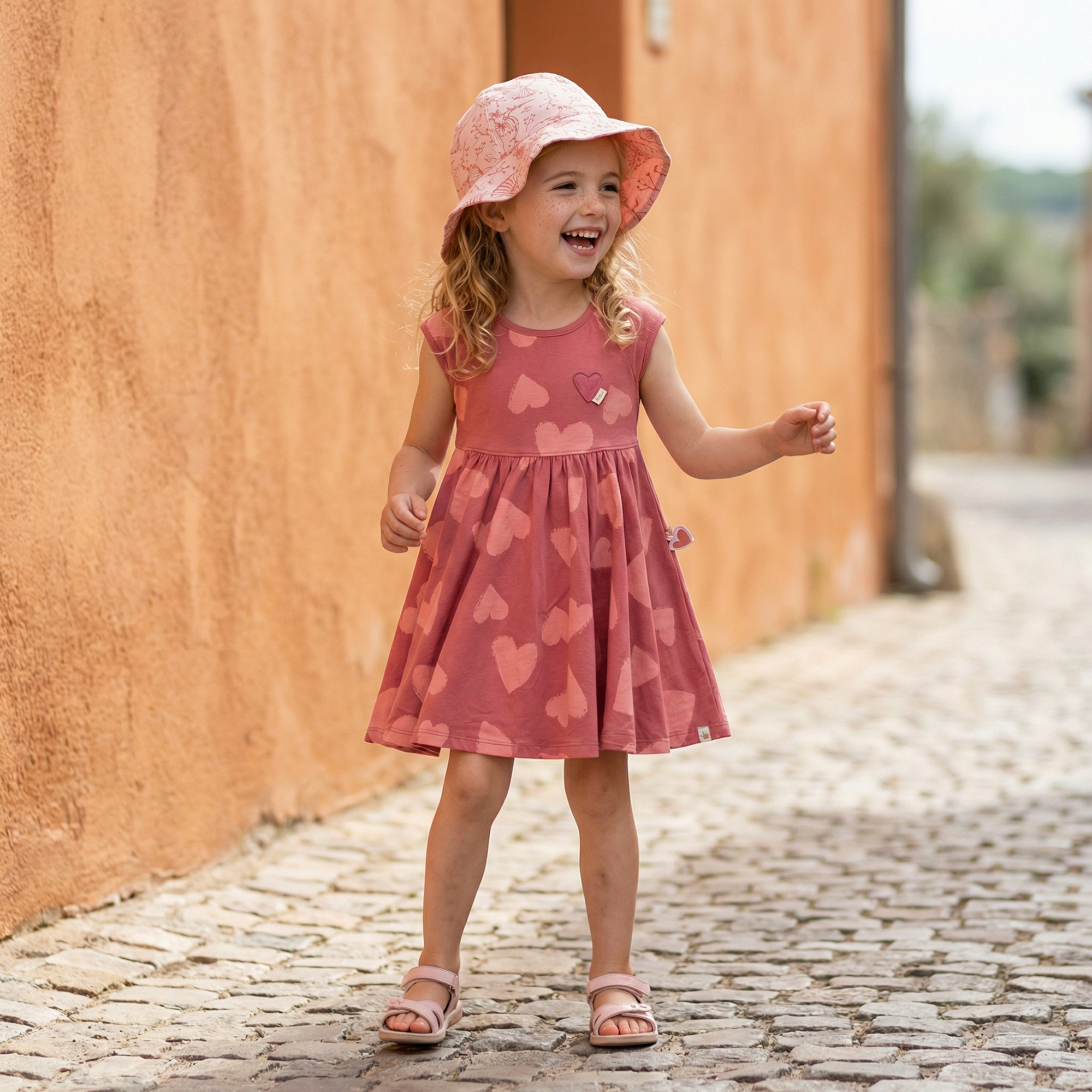 Brimmed children's sun hat Spring Birds