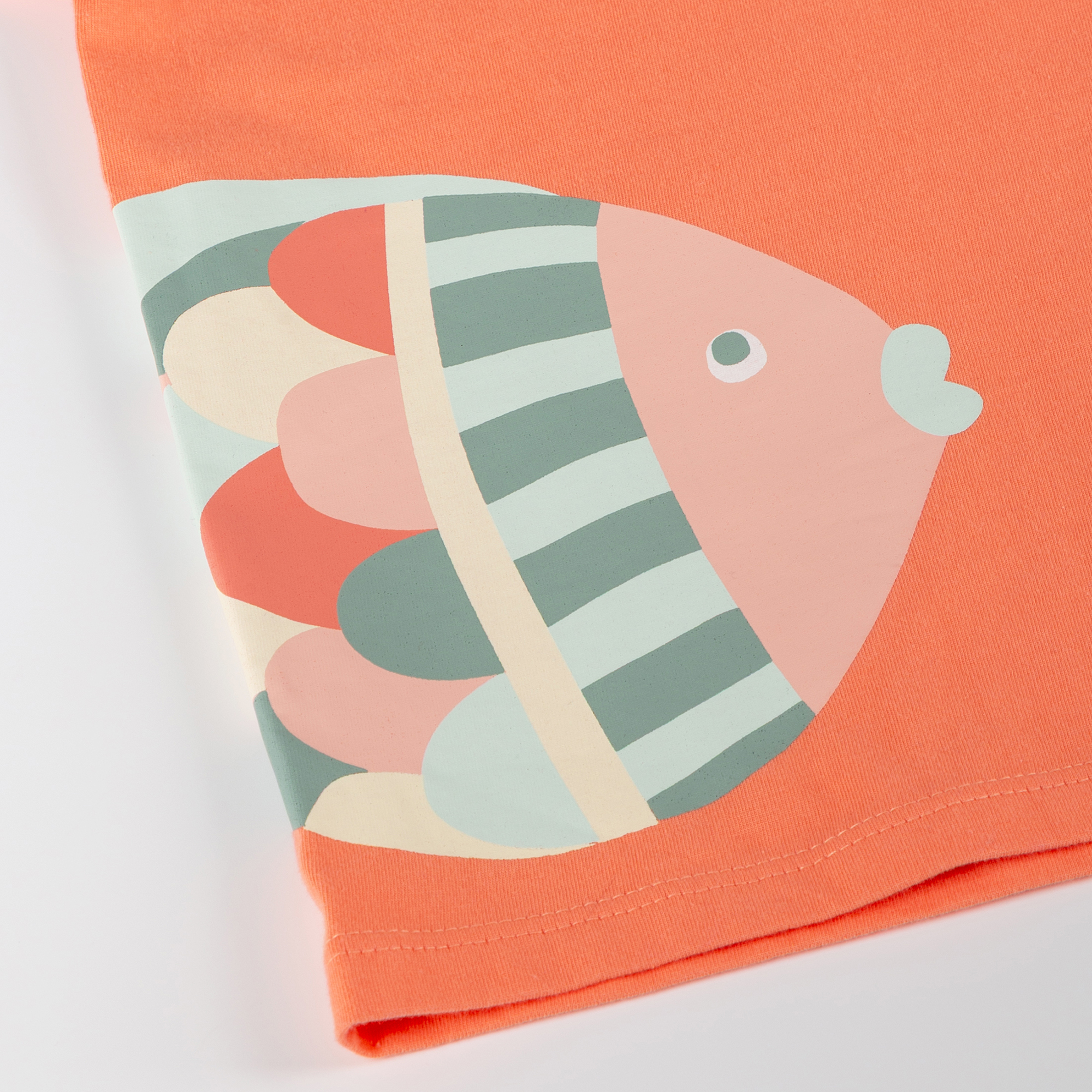 Kurzer Kinder Pyjama Fisch, rosa