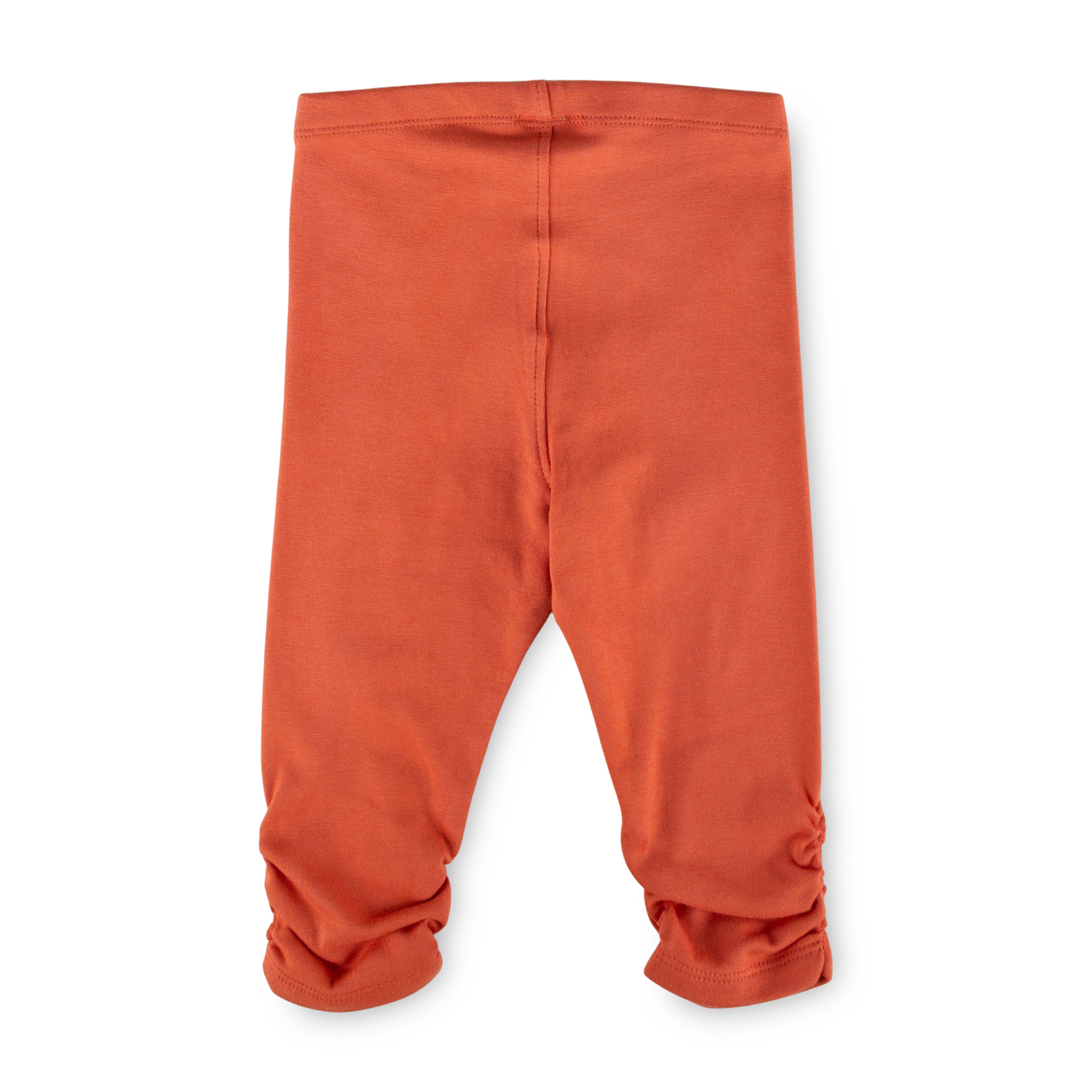 Kinder Capri Leggings seitlich gerafft, orange
