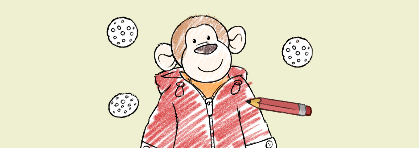 Ausmalbild: Affe Keko