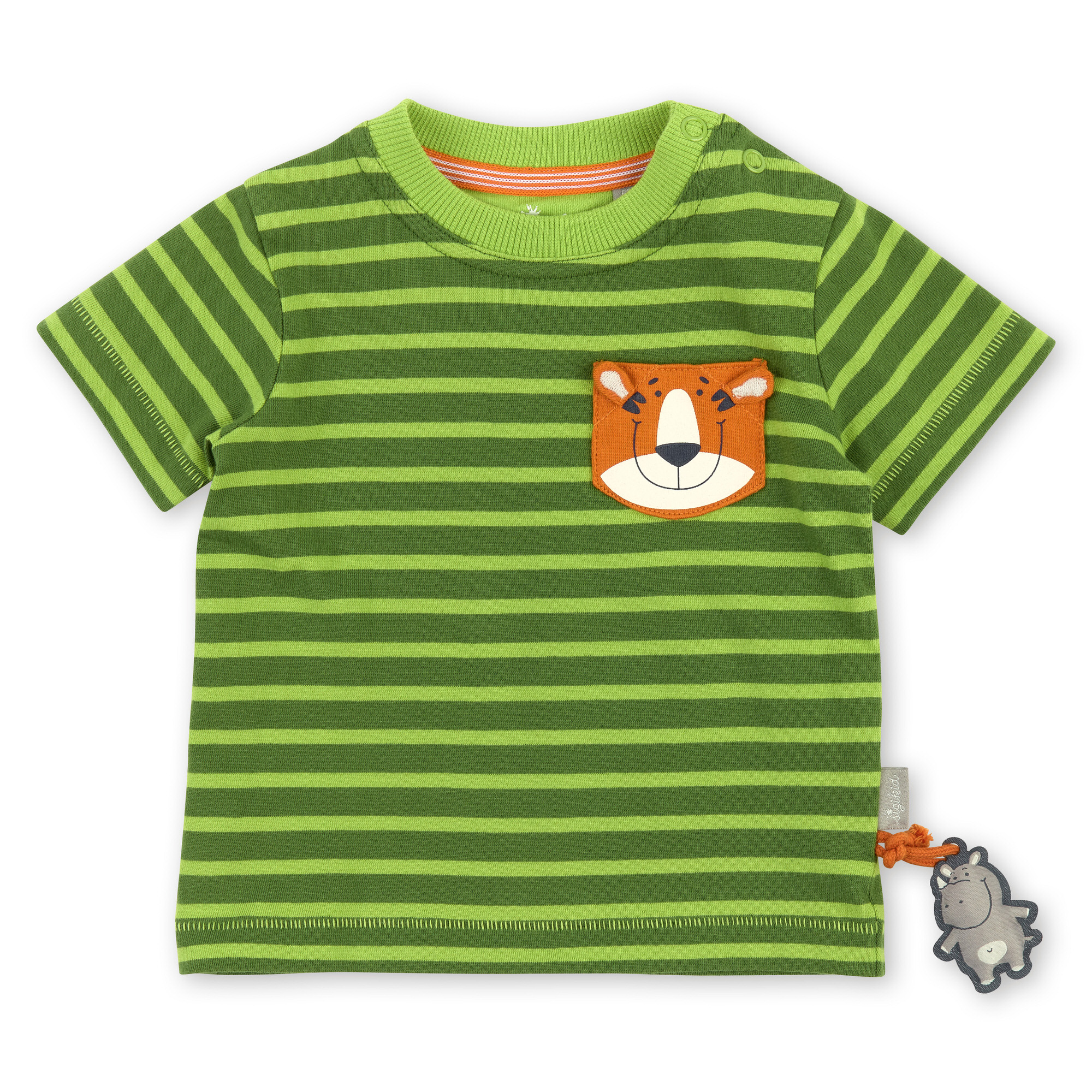 Baby T-Shirt grün-hellgrün gestreift