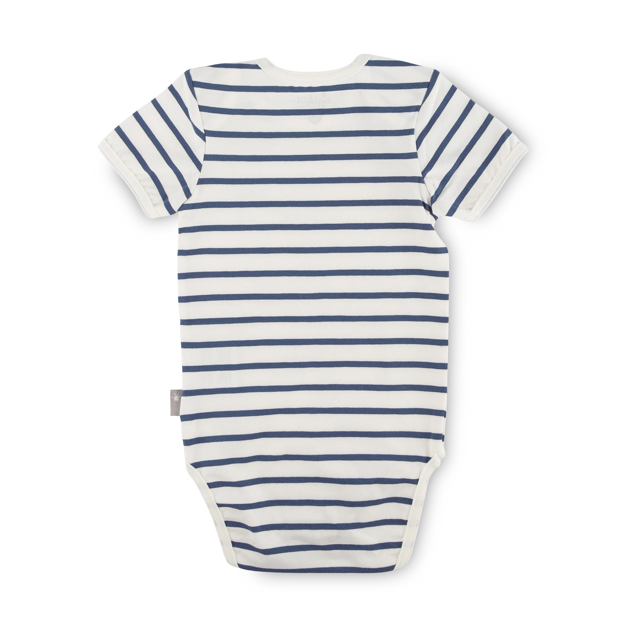 Kurzarm Baby Body Monster, blau geringelt Kurzarm Baby Body Monster, blau geringelt