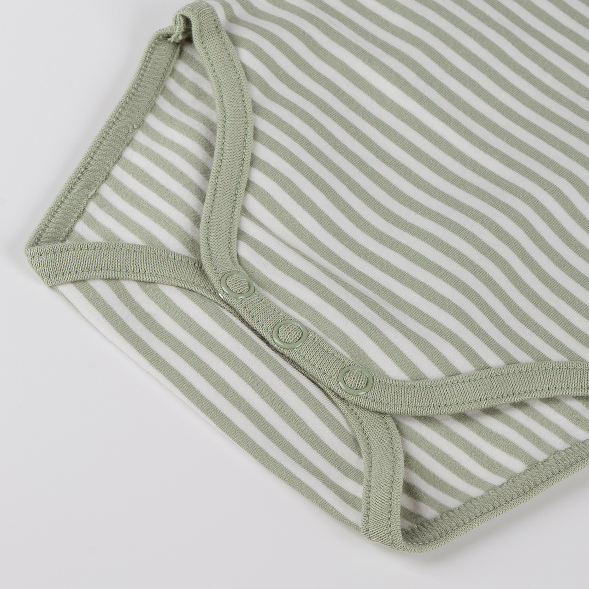 Newborn baby long sleeve onesie mouse, green/white