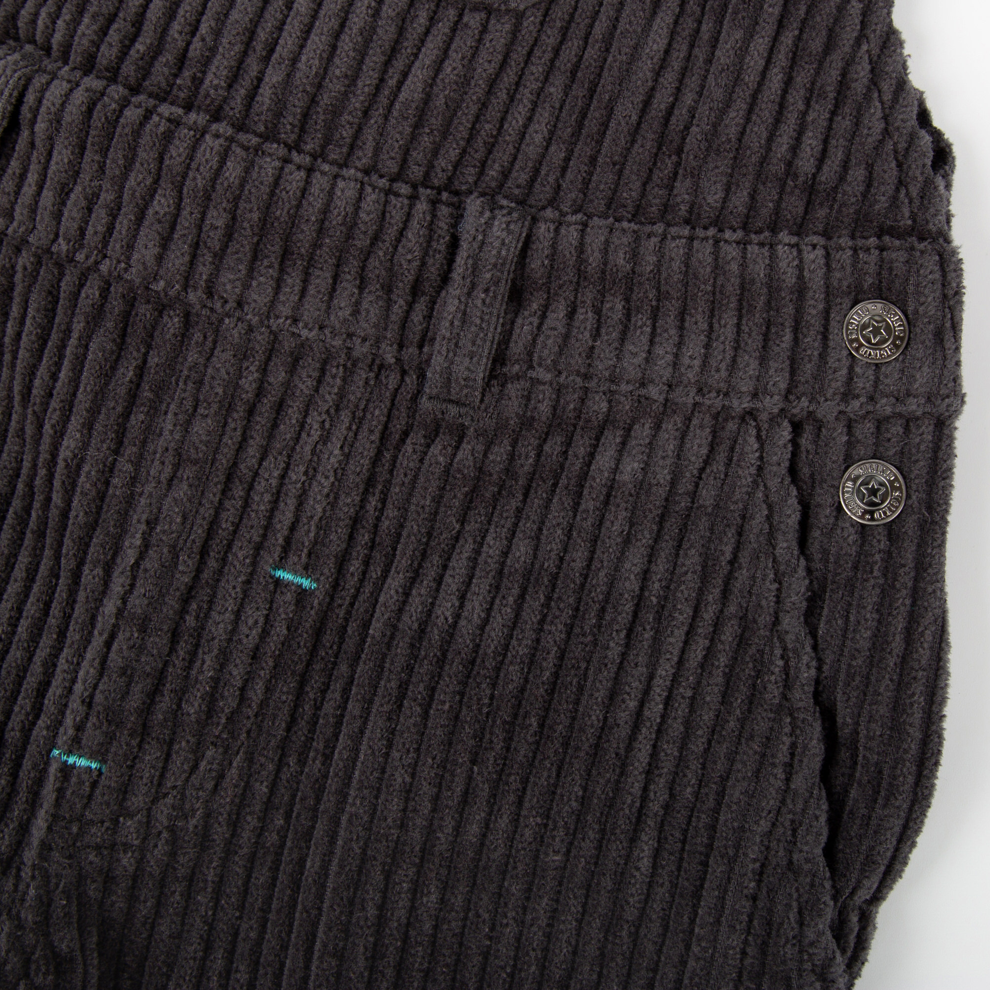 Dunkelgraue Kinder Latz-Cordhose