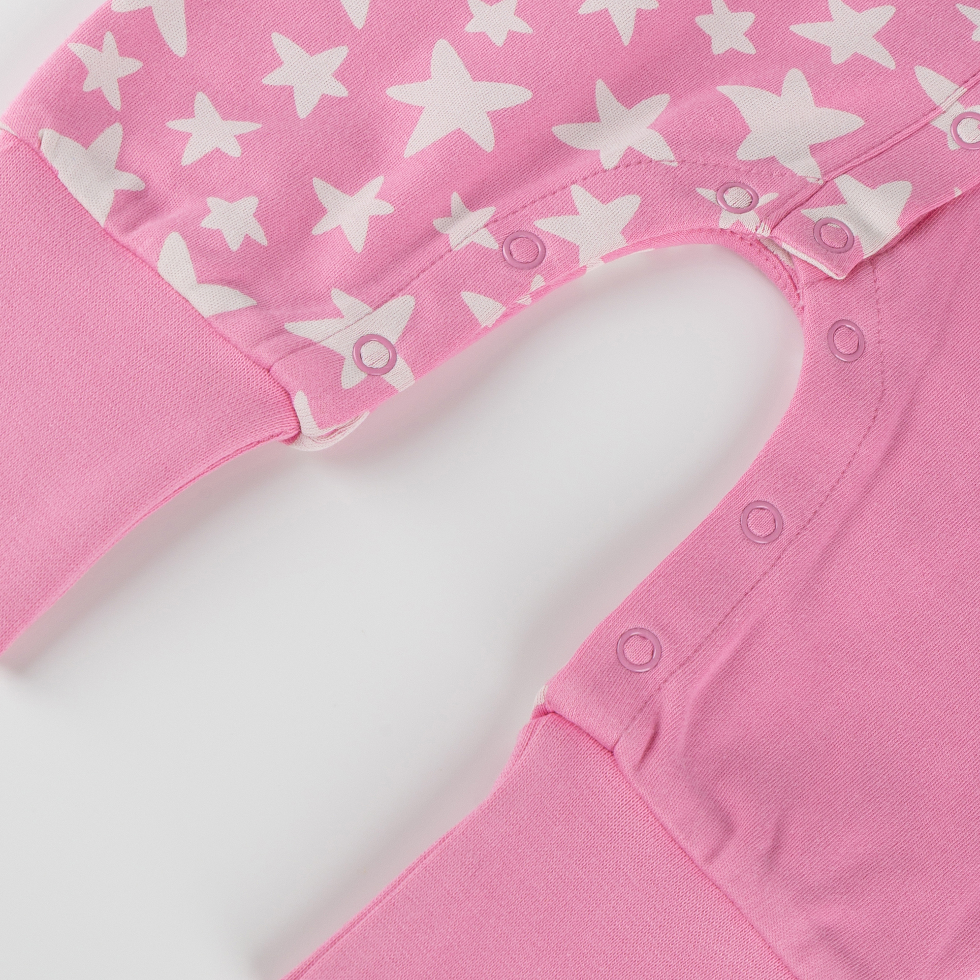 Baby Schlaf Overall Eule mit Sternchen Print, pink Baby Schlaf Overall Eule mit Sternchen Print, pink