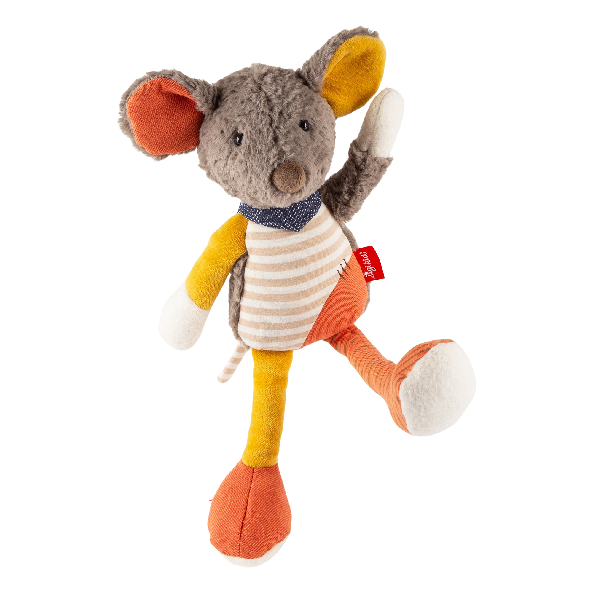 Multicoloured plush toy mouse, Patchwork Sweety