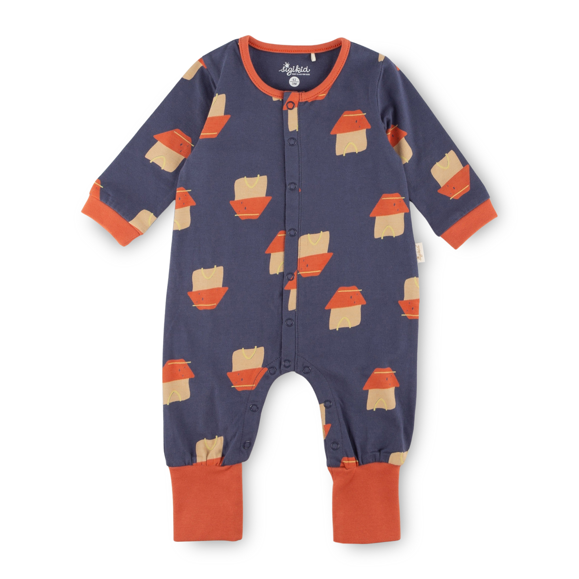 Weicher Baby Schlaf Overall, blau/rot Weicher Baby Schlaf Overall, blau/rot