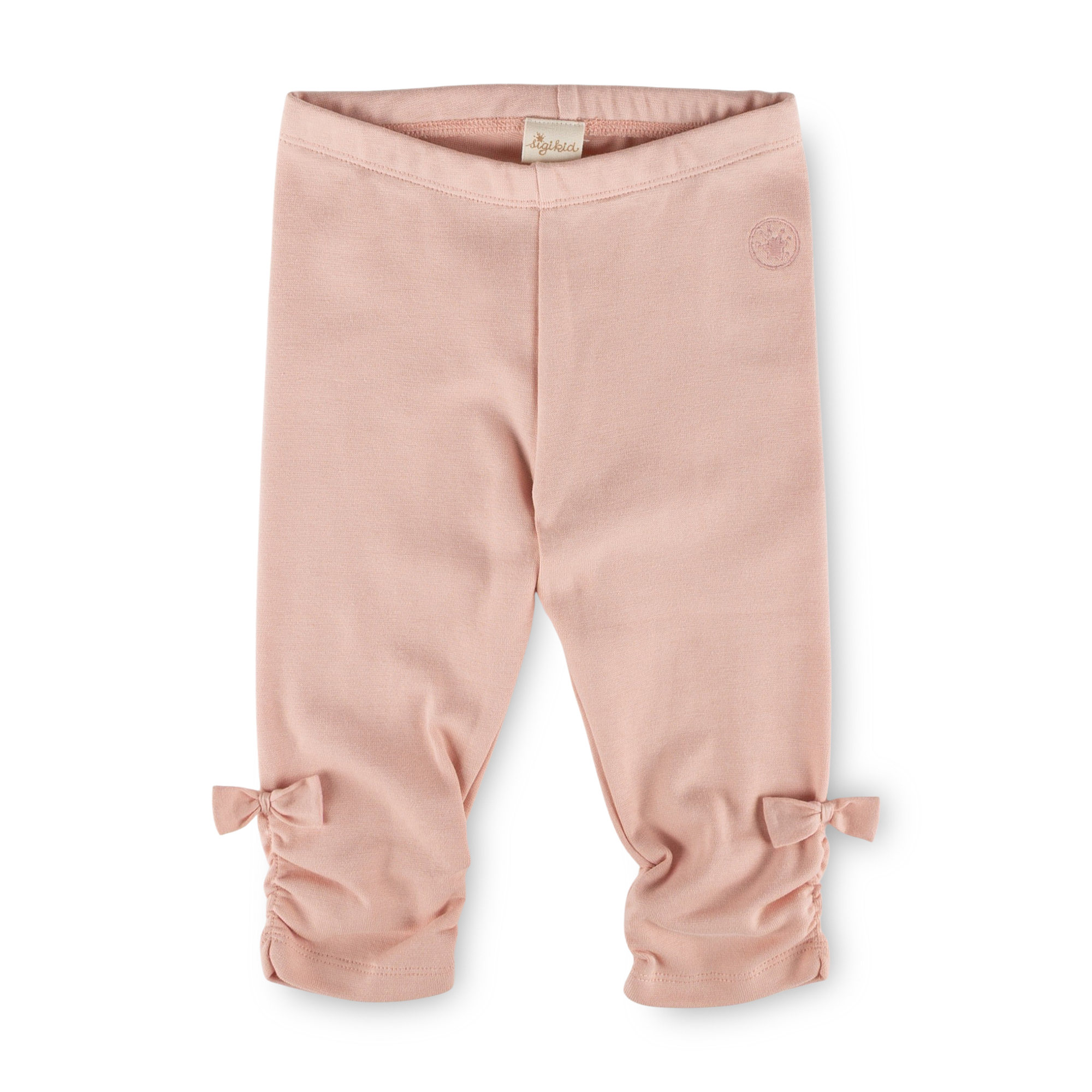 Kinder Capri Leggings seitlich gerafft, rosa