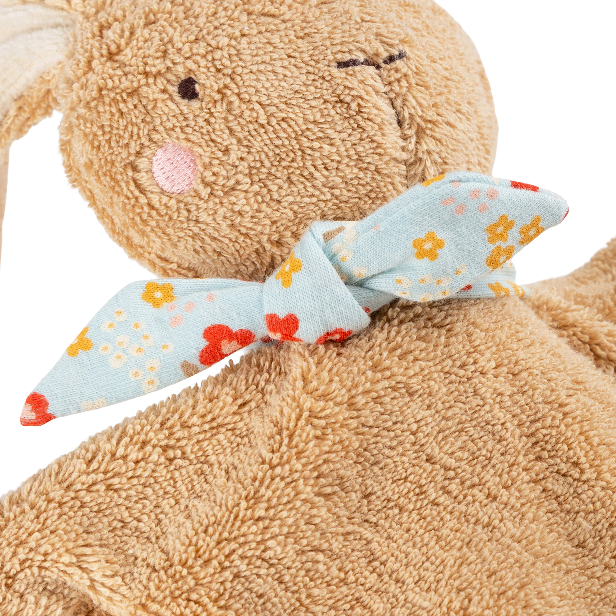 Baby comforter blankie bunny, terry cotton, brown