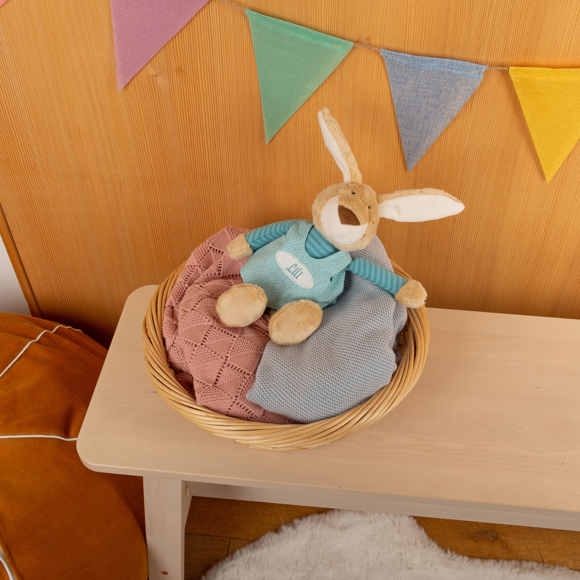 Kuscheltier Namensspielfigur Hase türkis Kuscheltier Namensspielfigur Hase türkis