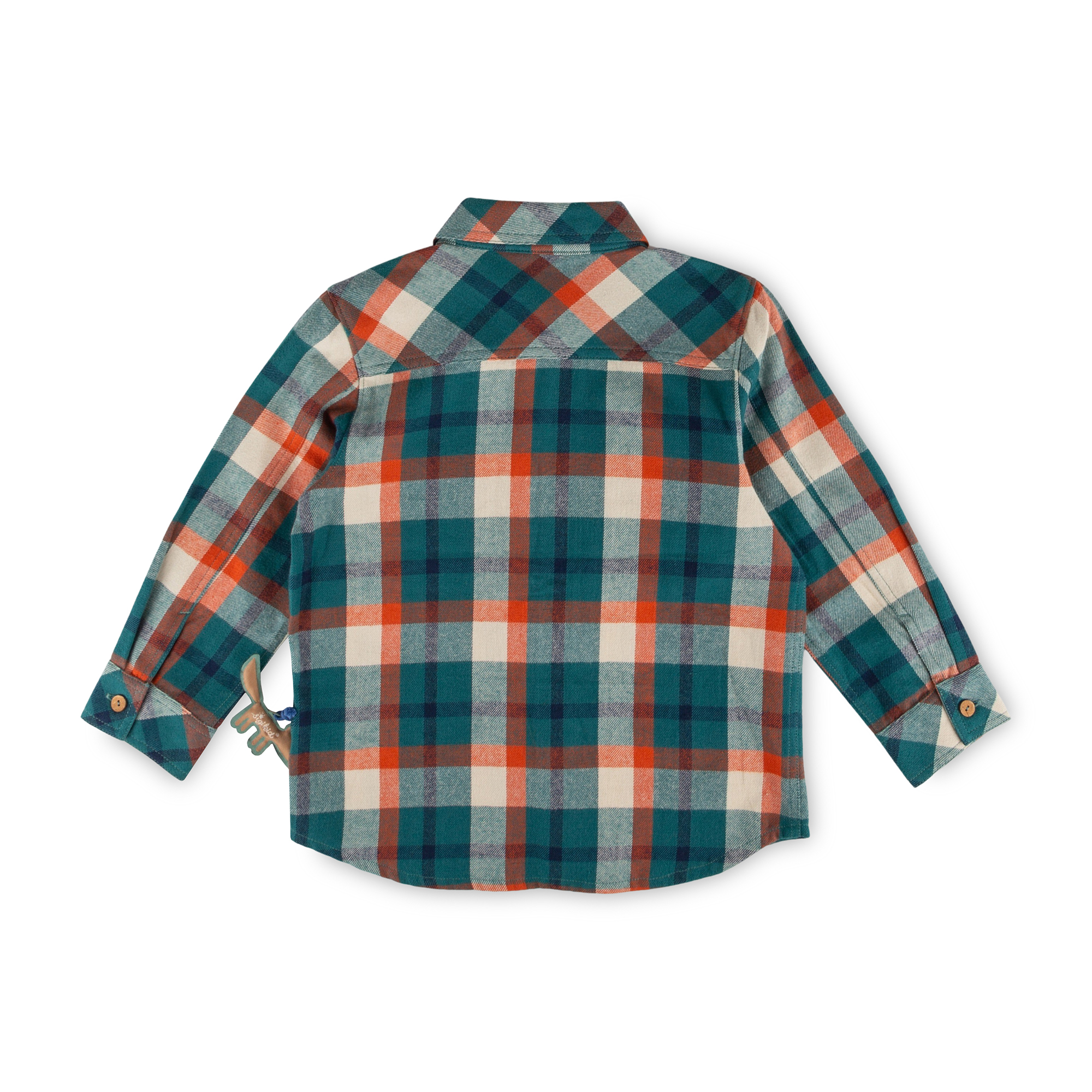 Kinder Karo Flanellhemd Wild Fox, grün-orange-weiß Kinder Karo Flanellhemd Wild Fox, grün-orange-weiß