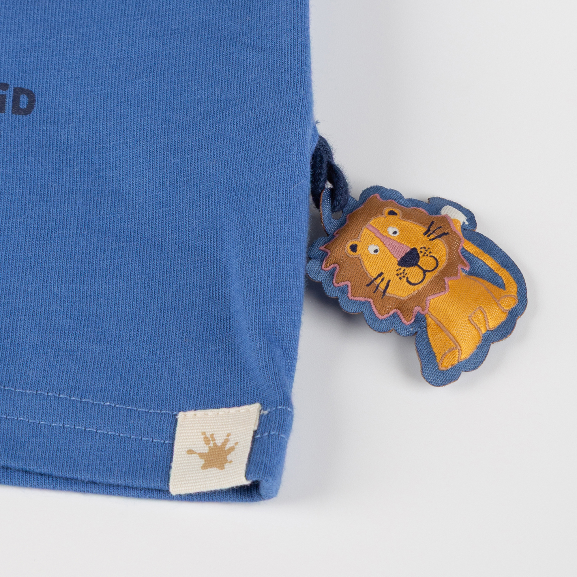Baby T-Shirt Tiger & Löwe, blau