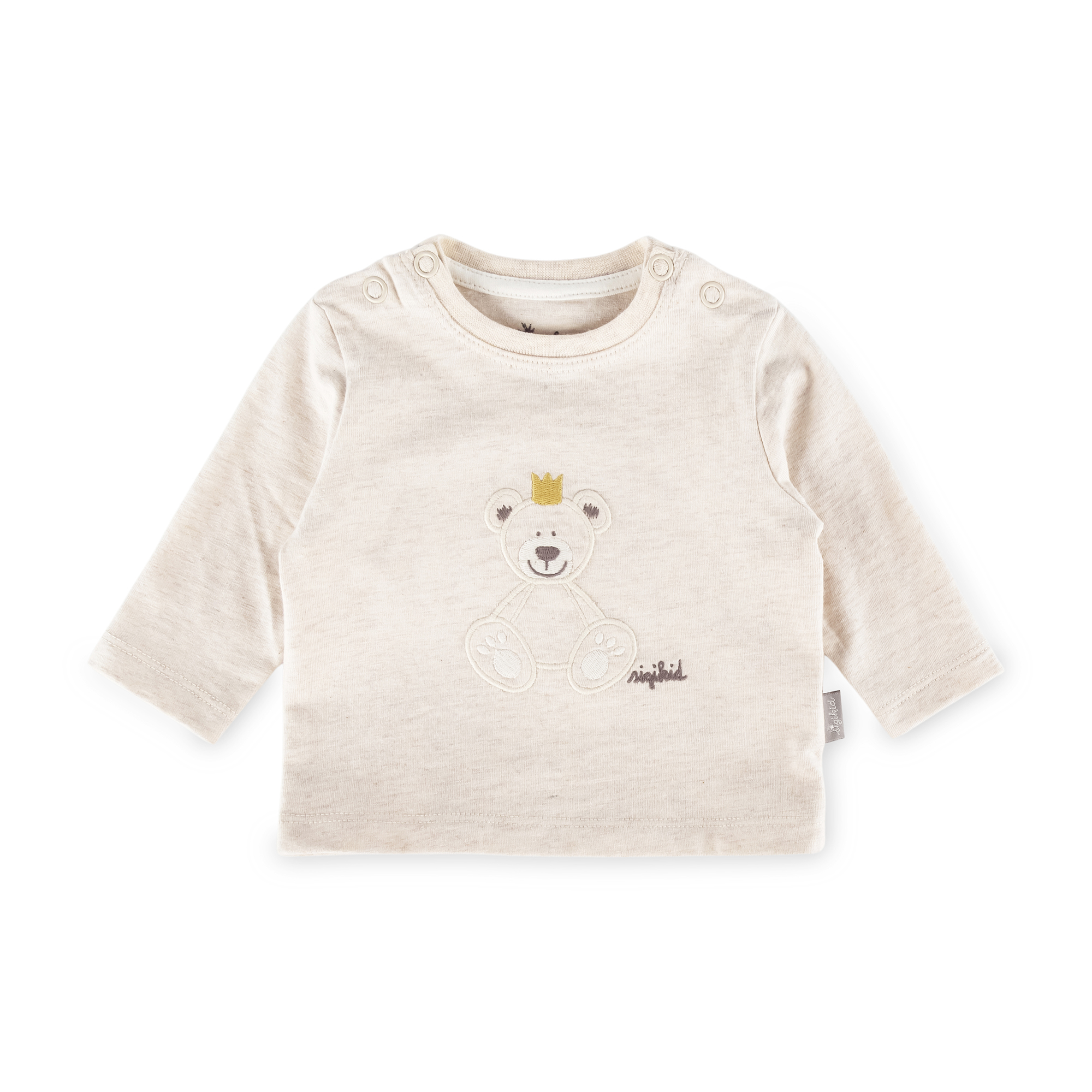 Baby Langarmshirt Krönchen Bär, beige Baby Langarmshirt Krönchen Bär, beige